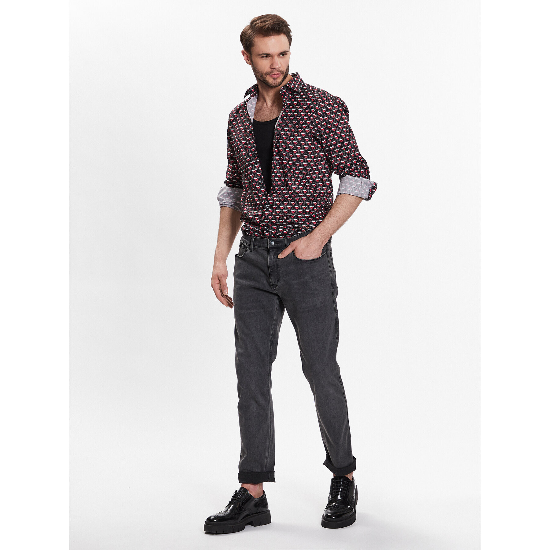 Hugo Риза 50490430 Черен Slim Fit - Pepit.bg