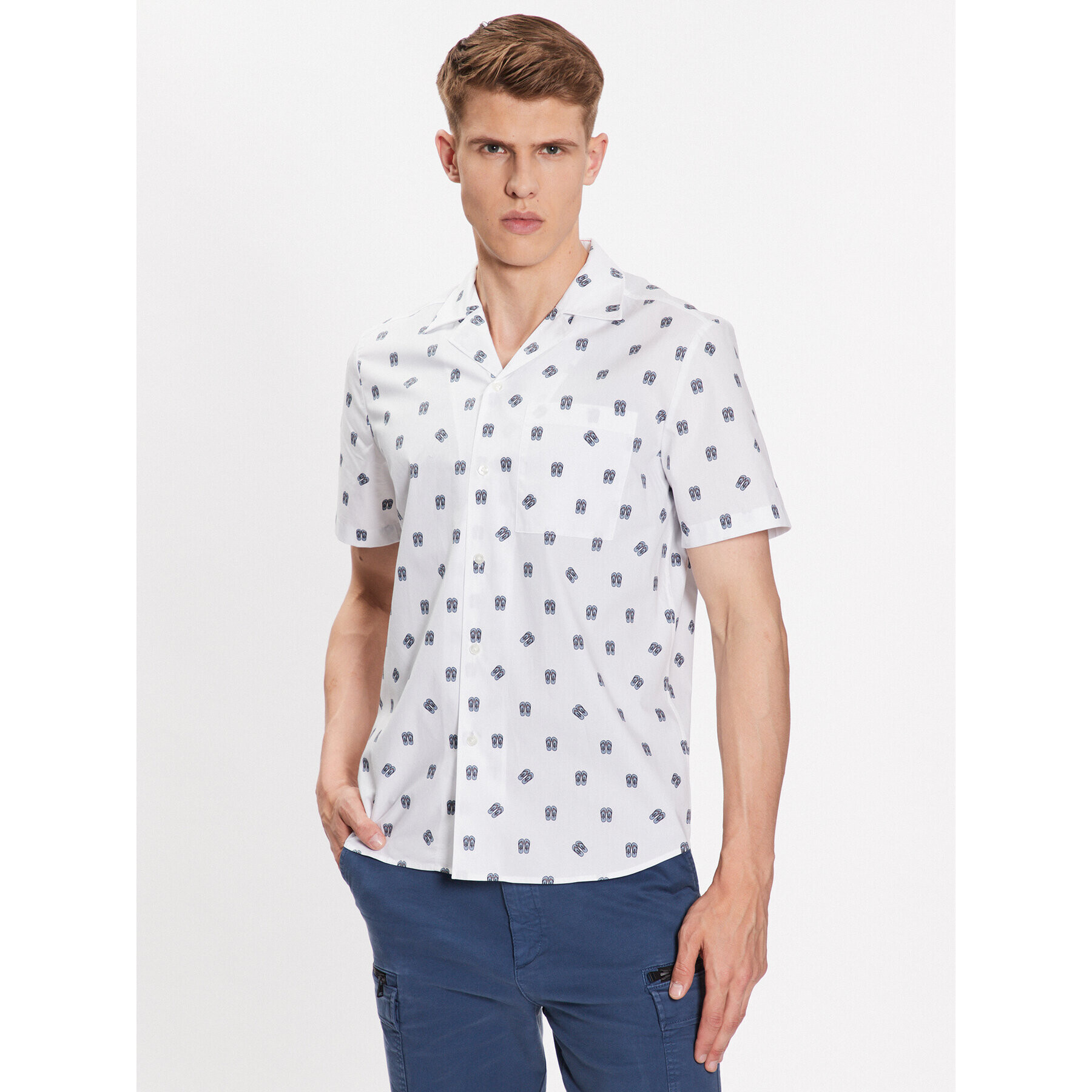 Hugo Риза 50490668 Бял Relaxed Fit - Pepit.bg