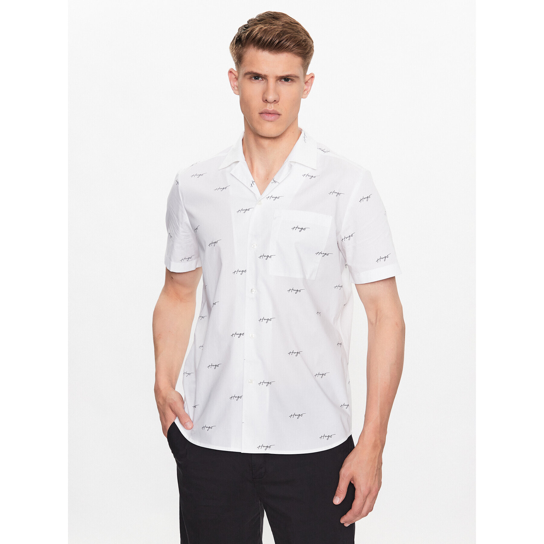 Hugo Риза 50490668 Бял Relaxed Fit - Pepit.bg