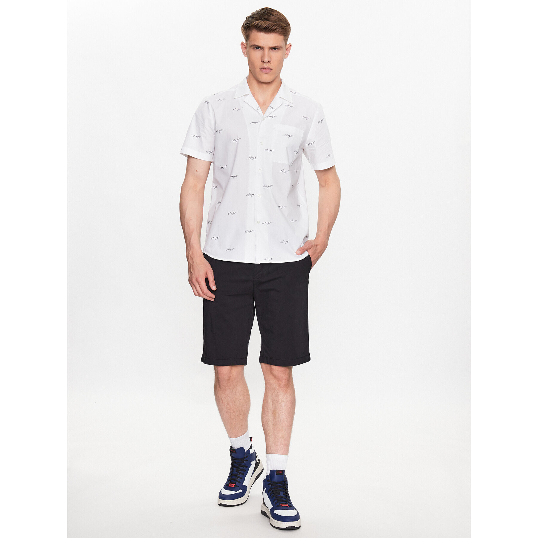 Hugo Риза 50490668 Бял Relaxed Fit - Pepit.bg