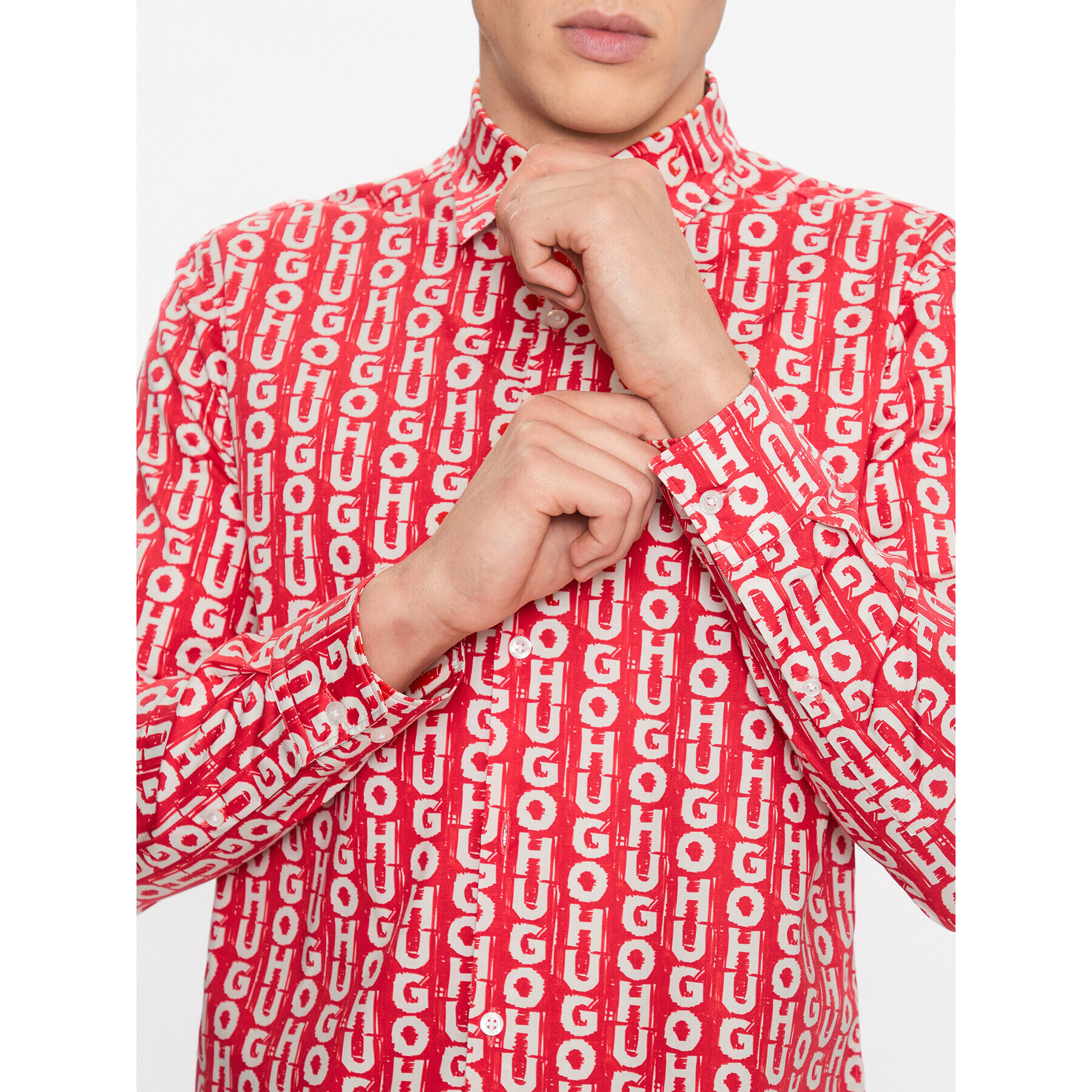 Hugo Риза 50495865 Червен Slim Fit - Pepit.bg