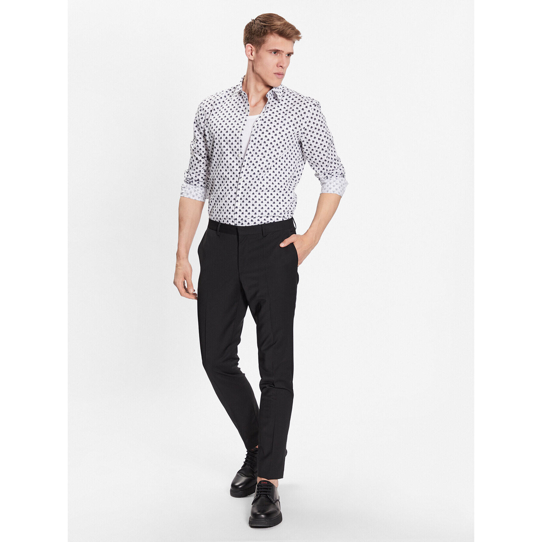 Hugo Риза 50496126 Бял Slim Fit - Pepit.bg