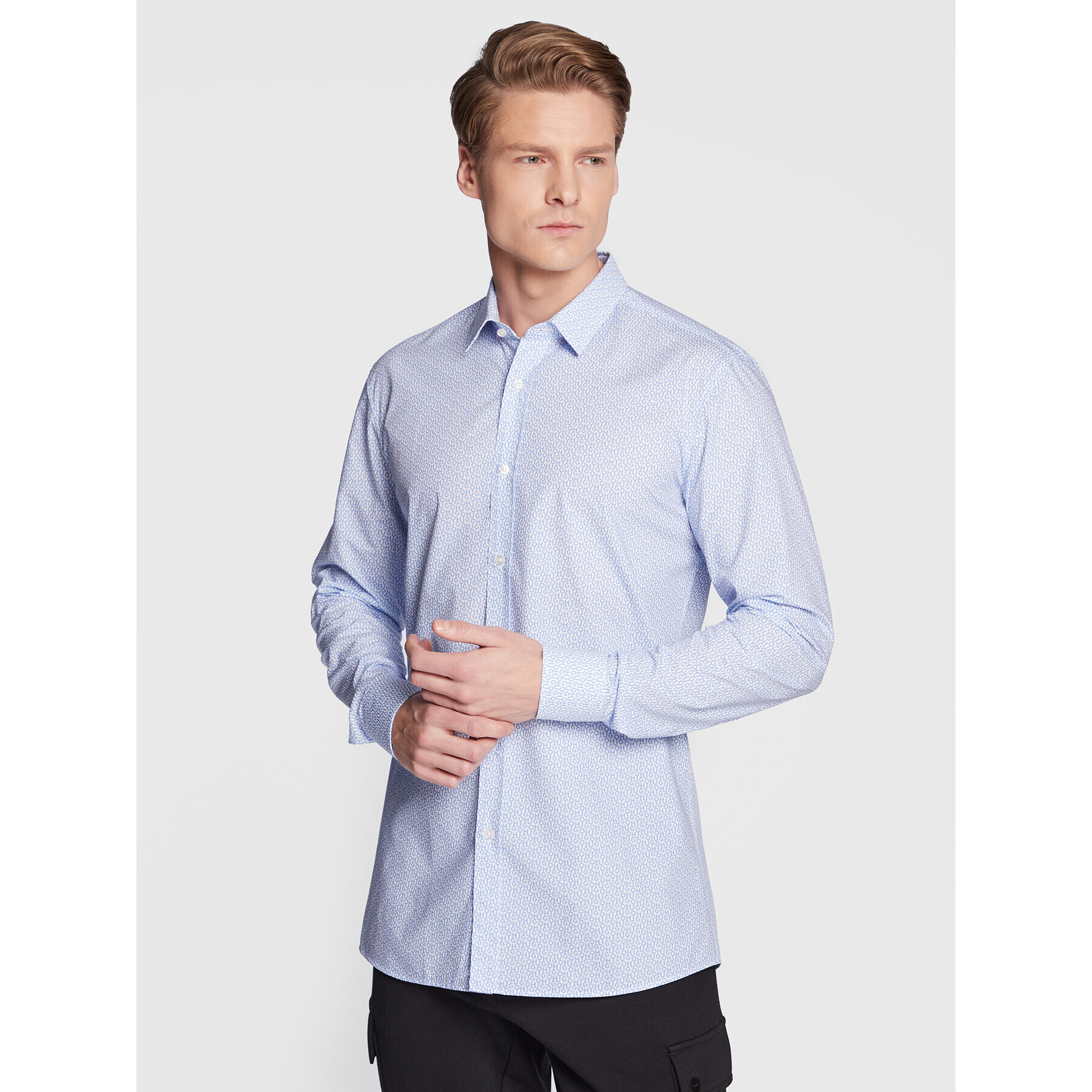 Hugo Риза Elisha02 50478253 Син Extra Slim Fit - Pepit.bg