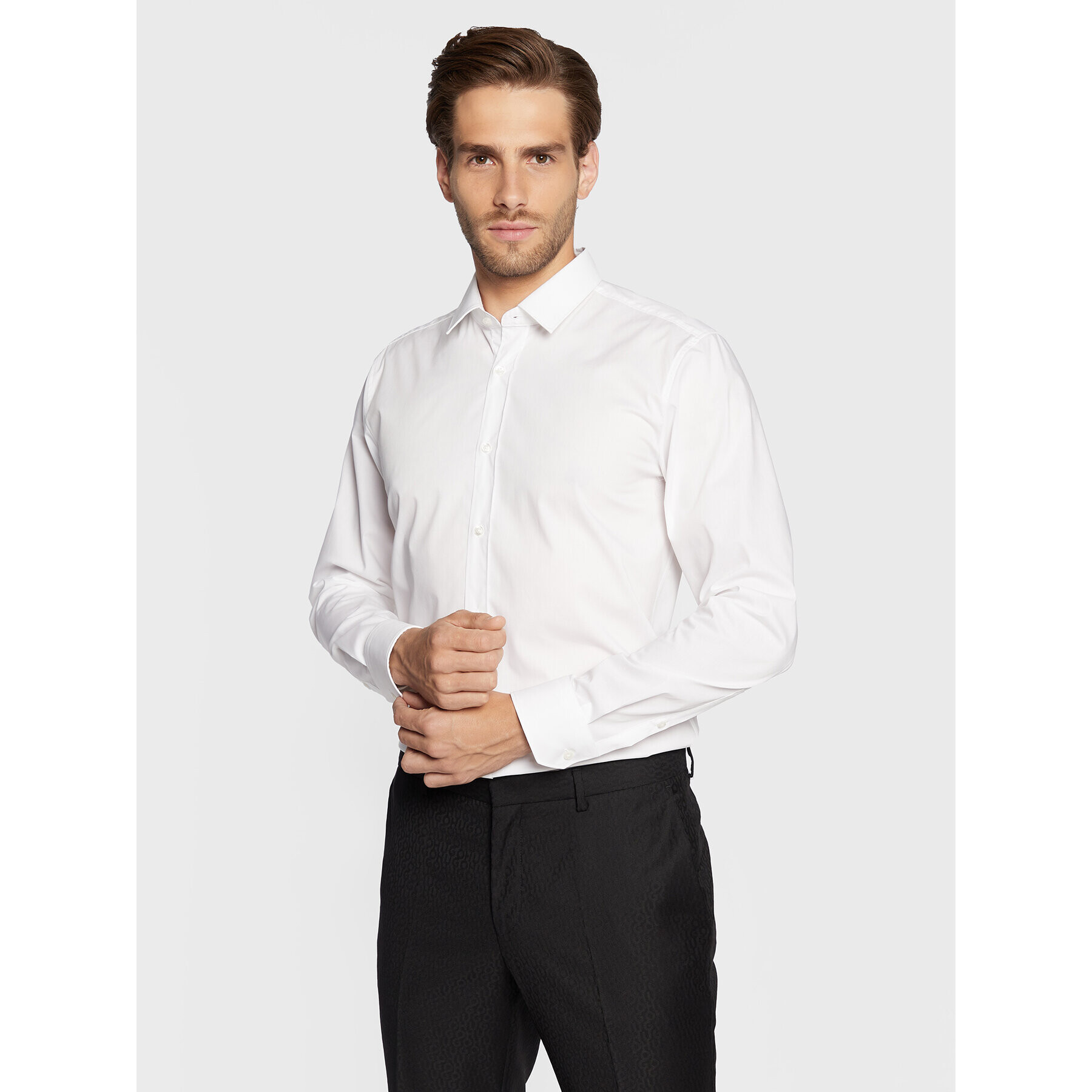 Hugo Риза Elisha02 50479396 Бял Extra Slim Fit - Pepit.bg