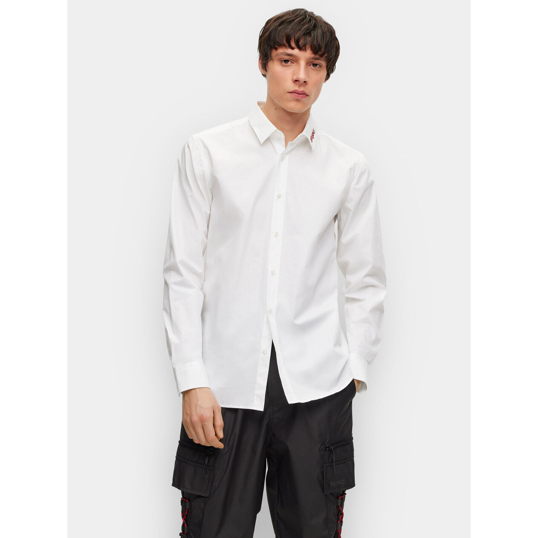 Hugo Риза Elisha02 50495087 Бял Extra Slim Fit - Pepit.bg