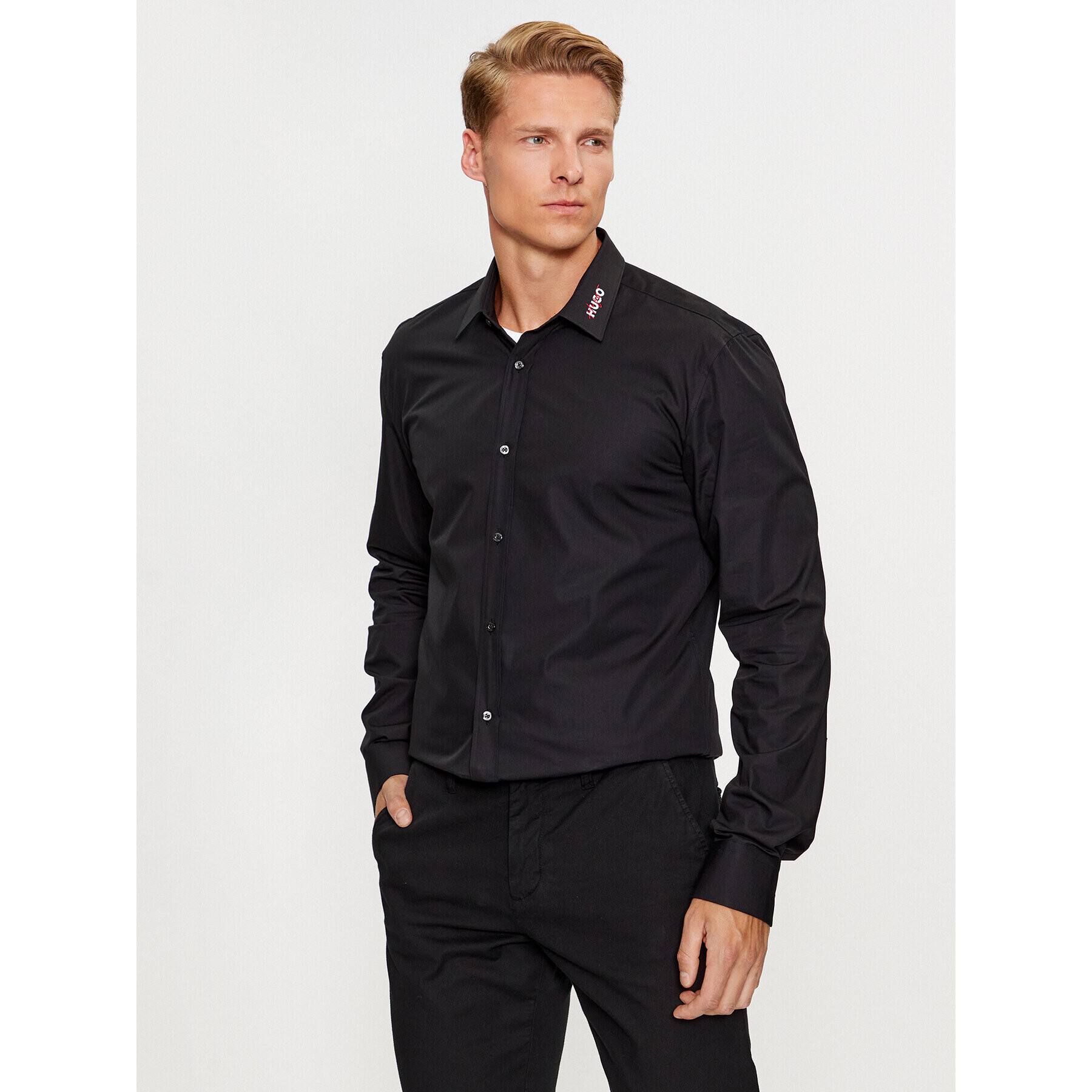 Hugo Риза Elisha02 50495087 Черен Extra Slim Fit - Pepit.bg