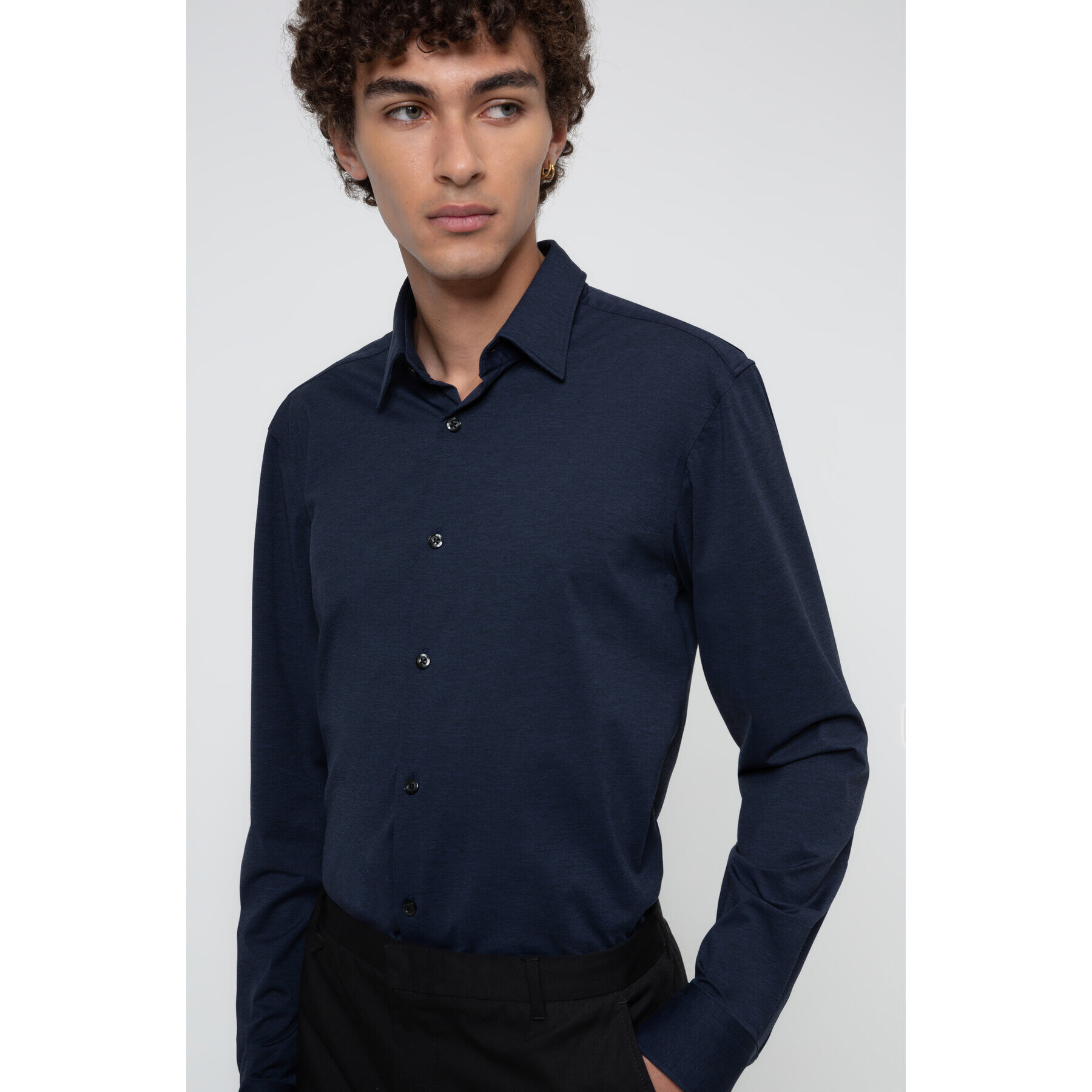 Hugo Риза Ermo 50438087 Тъмносин Slim Fit - Pepit.bg