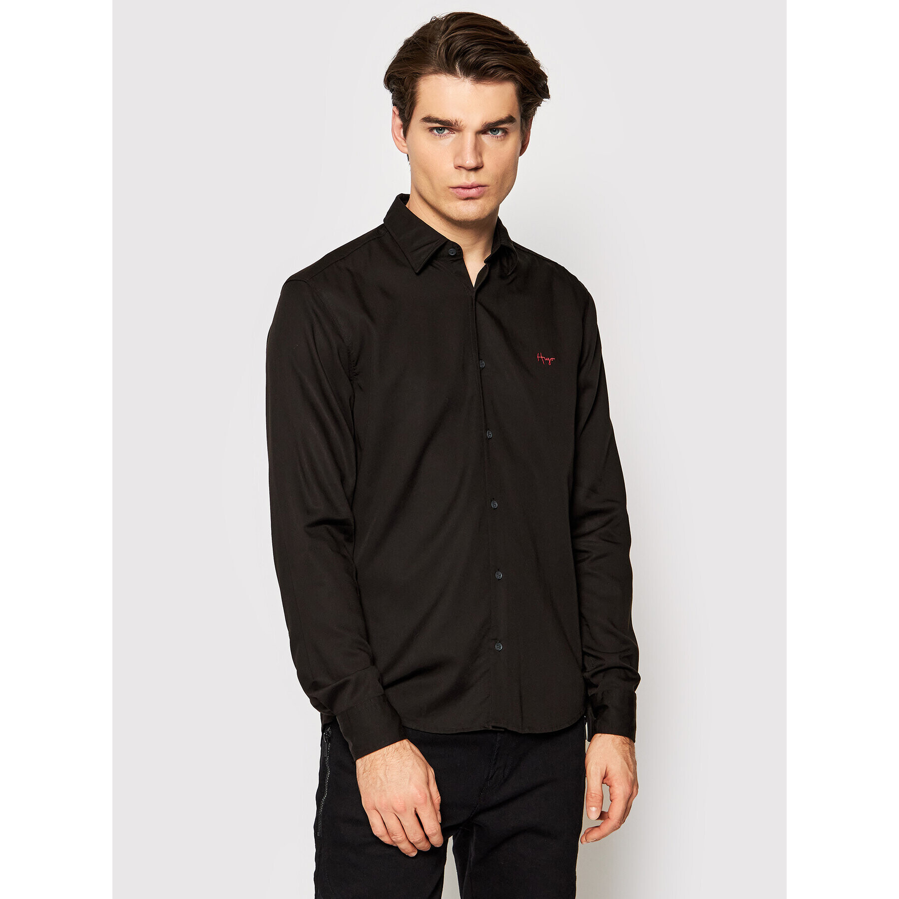 Hugo Риза Ermo 50458209 Черен Slim Fit - Pepit.bg