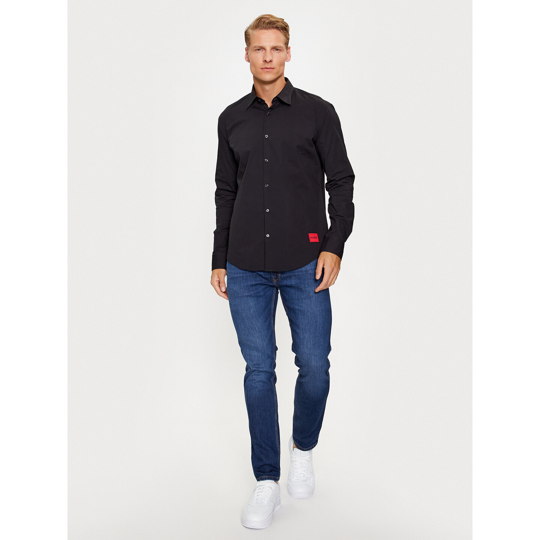 Hugo Риза Ermo 50490733 Черен Slim Fit - Pepit.bg