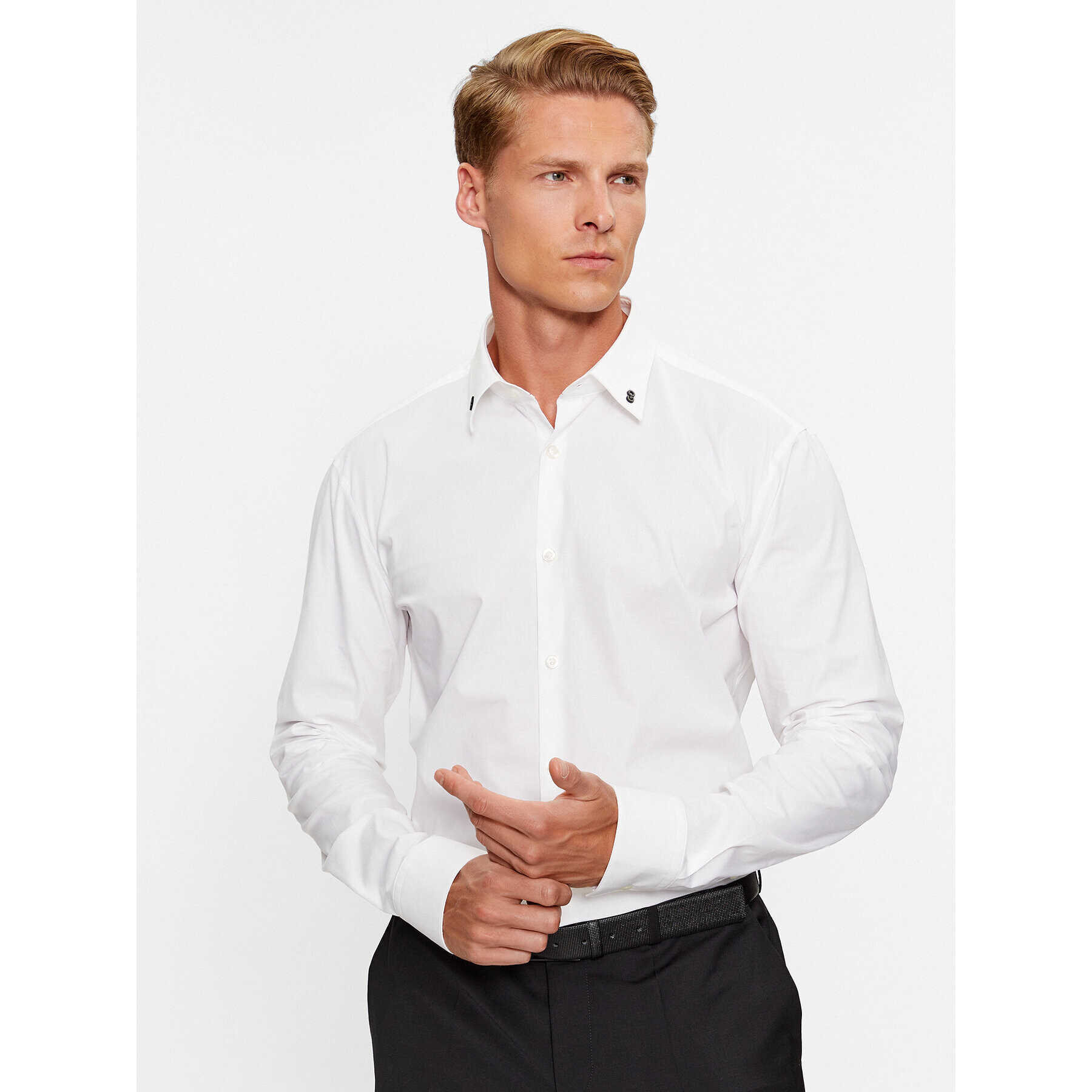 Hugo Риза Ermo 50495900 Бял Slim Fit - Pepit.bg