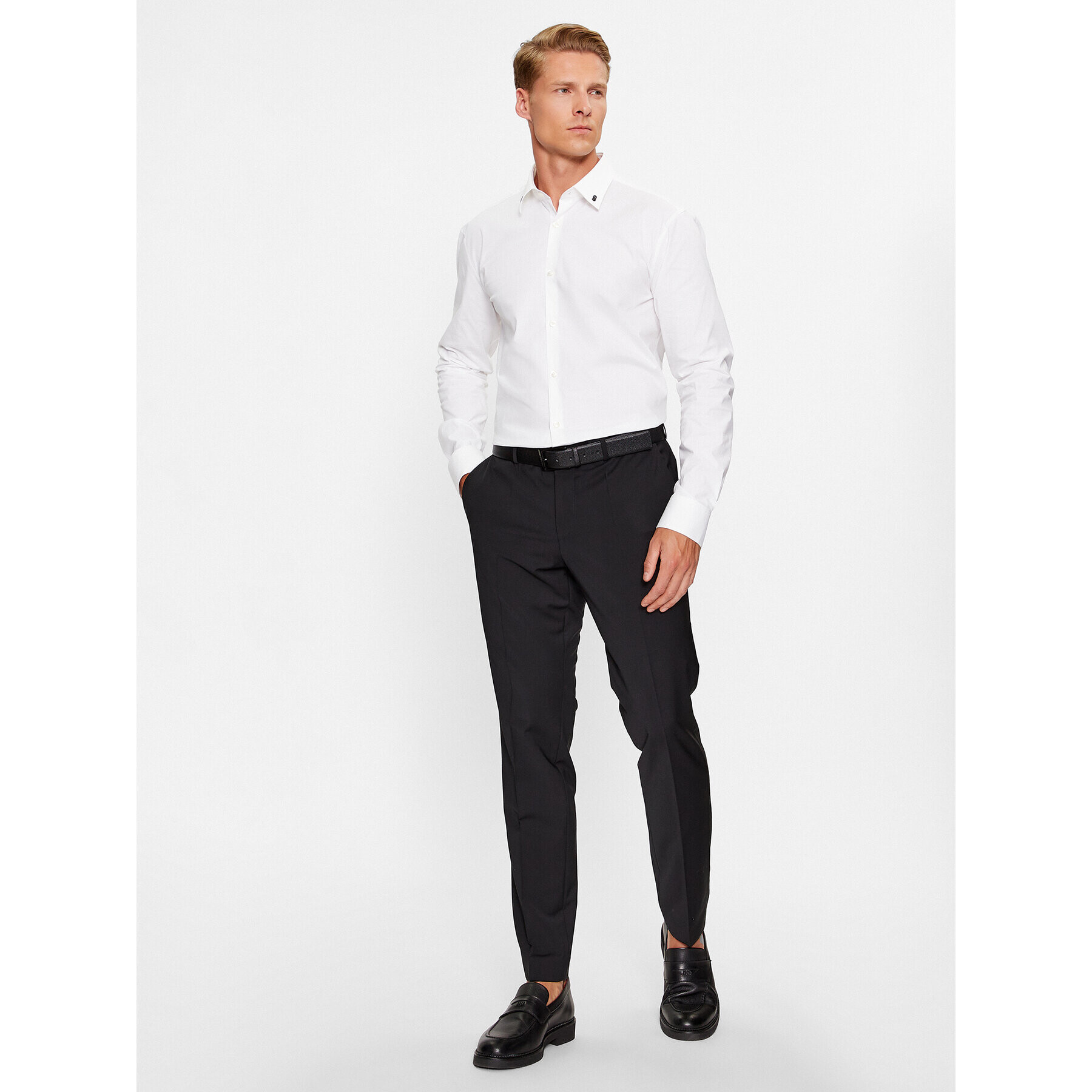 Hugo Риза Ermo 50495900 Бял Slim Fit - Pepit.bg