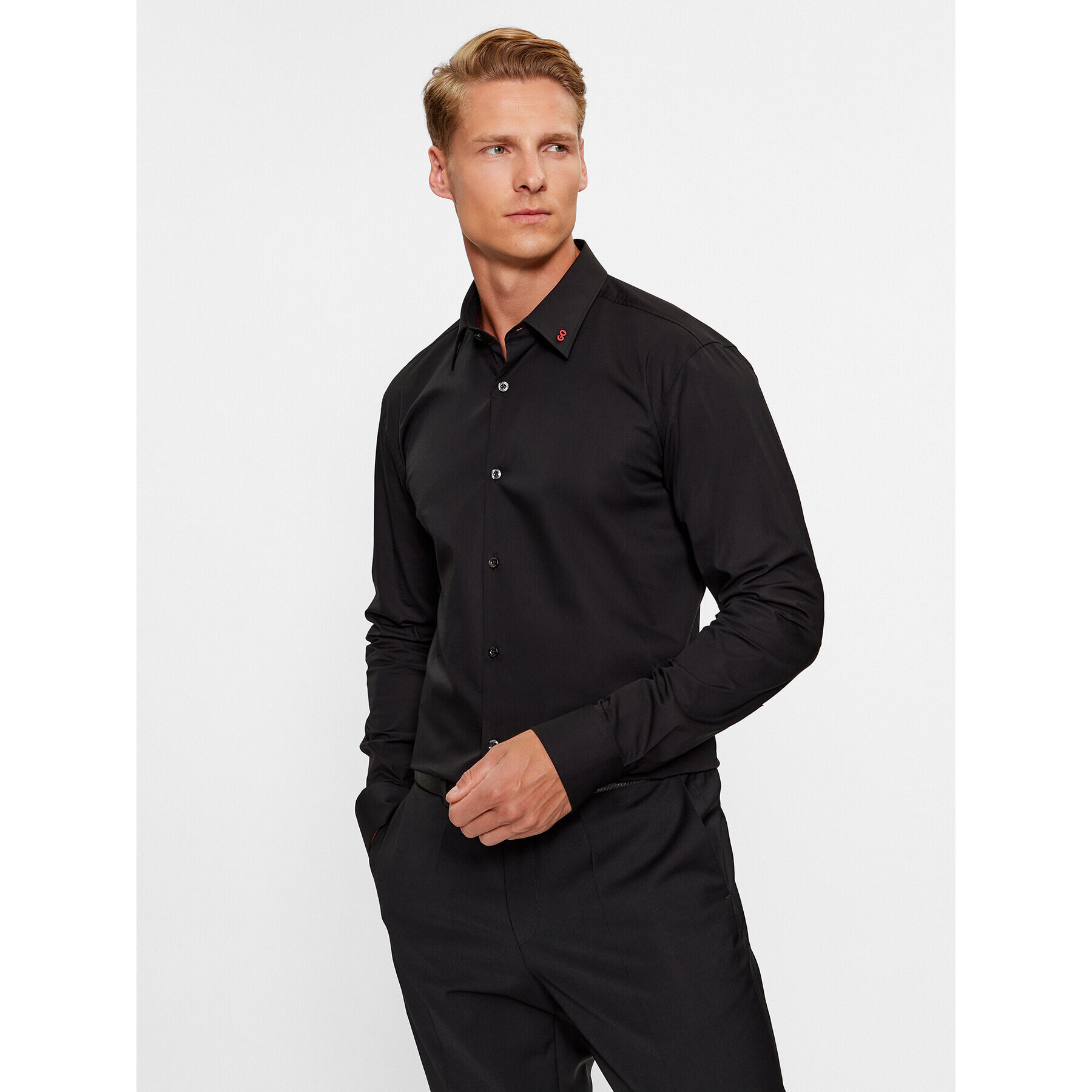 Hugo Риза Ermo 50495900 Черен Slim Fit - Pepit.bg