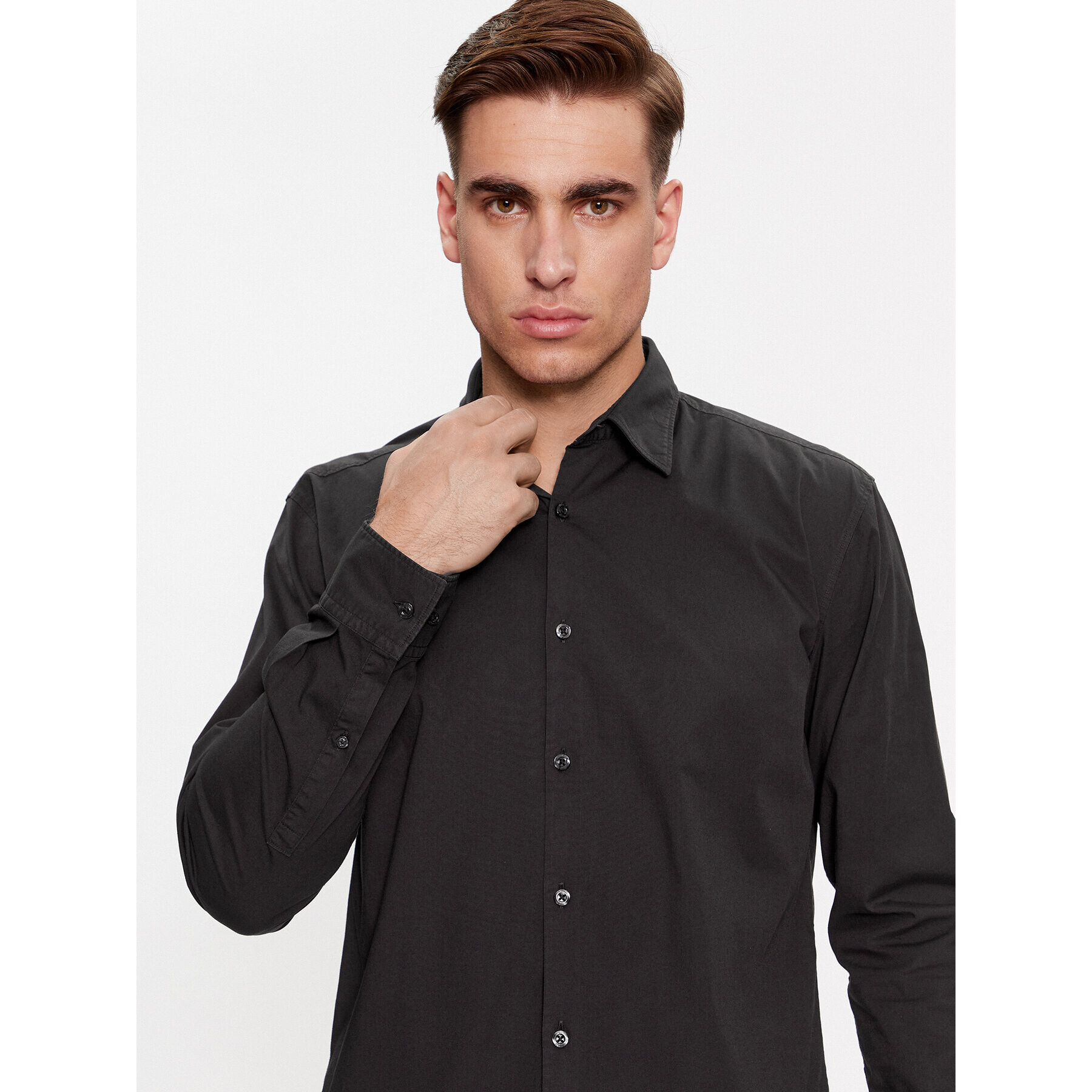Hugo Риза Ermo 50500216 Черен Slim Fit - Pepit.bg