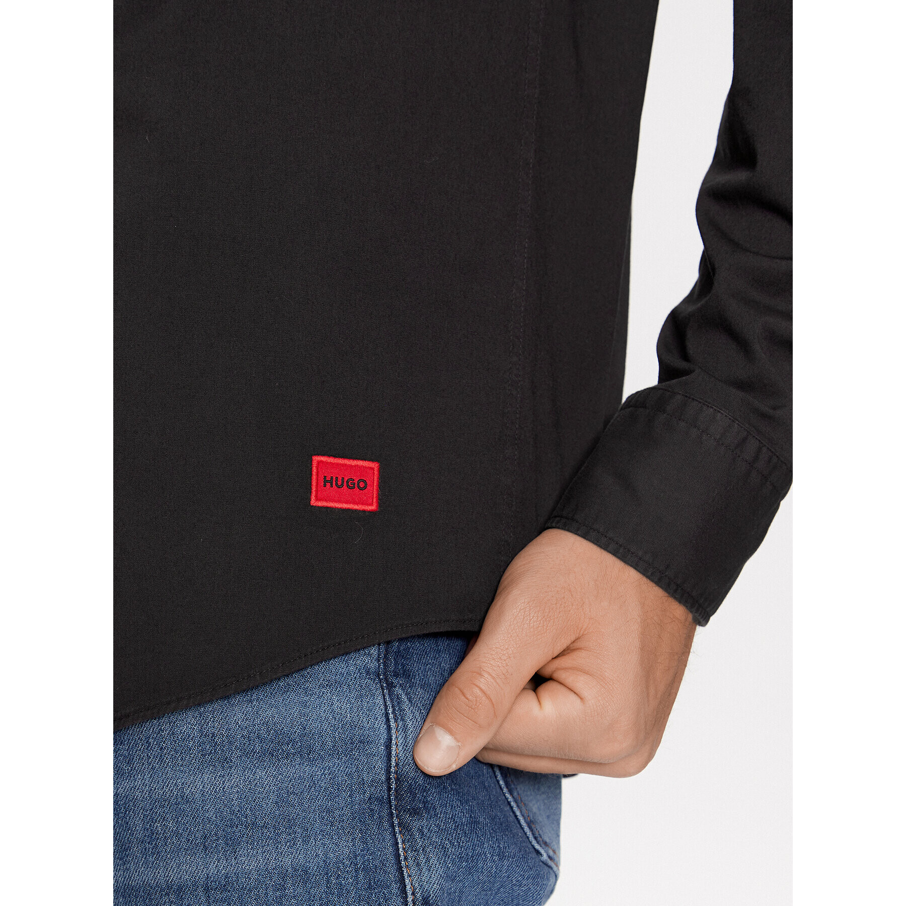 Hugo Риза Ermo 50500216 Черен Slim Fit - Pepit.bg
