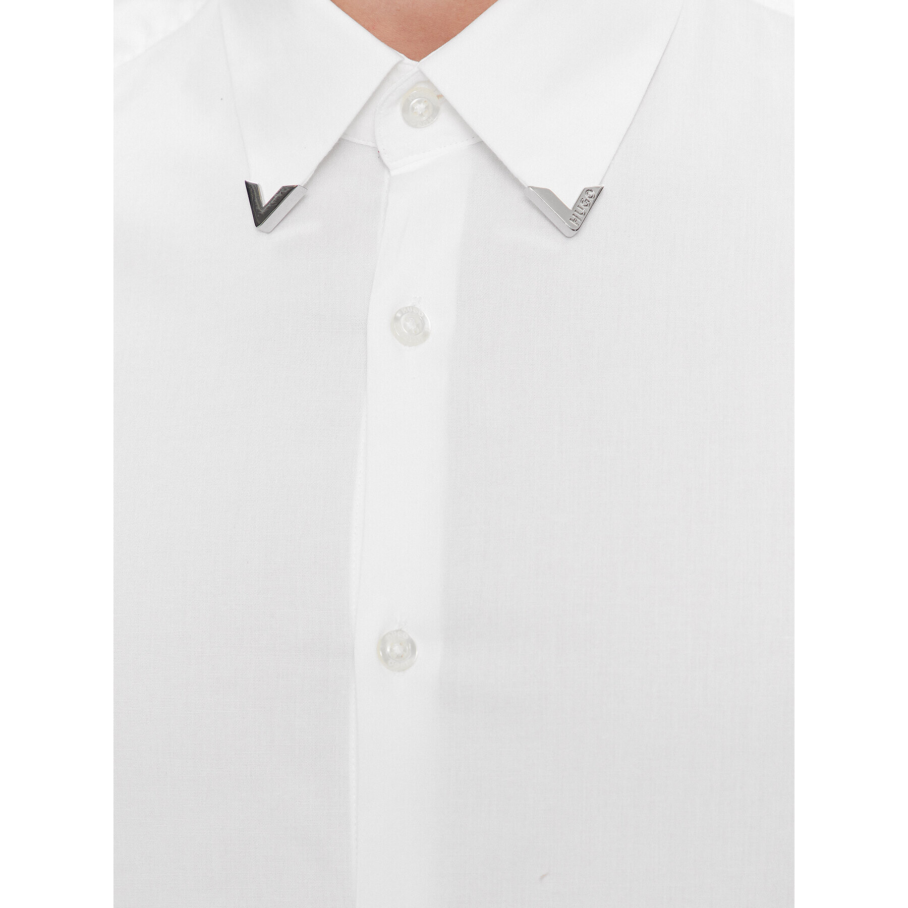 Hugo Риза Ermo 50508633 Бял Slim Fit - Pepit.bg