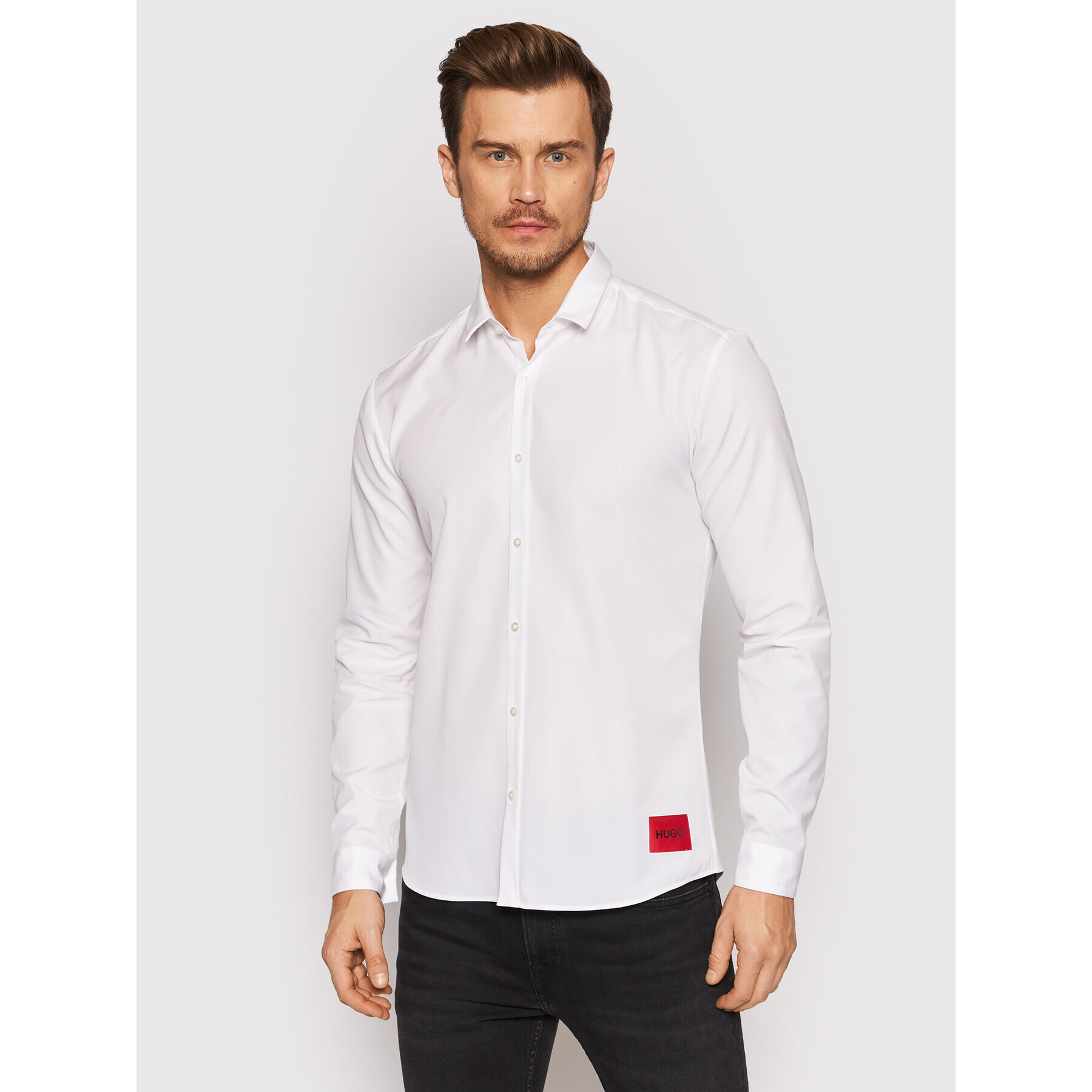 Hugo Риза Ero3-W 50450179 Бял Extra Slim Fit - Pepit.bg