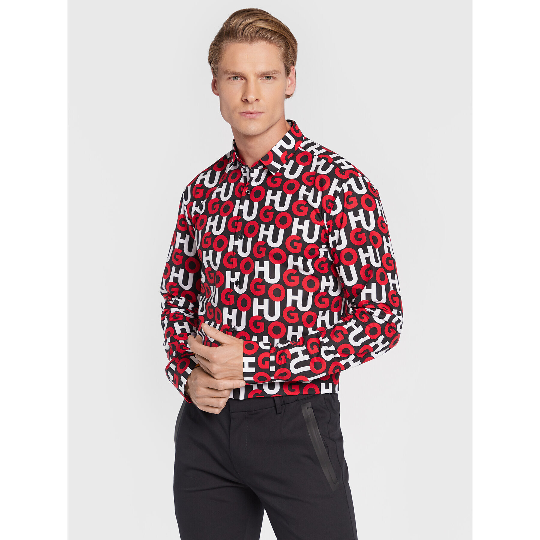 Hugo Риза Ero3-W 50478547 Червен Extra Slim Fit - Pepit.bg