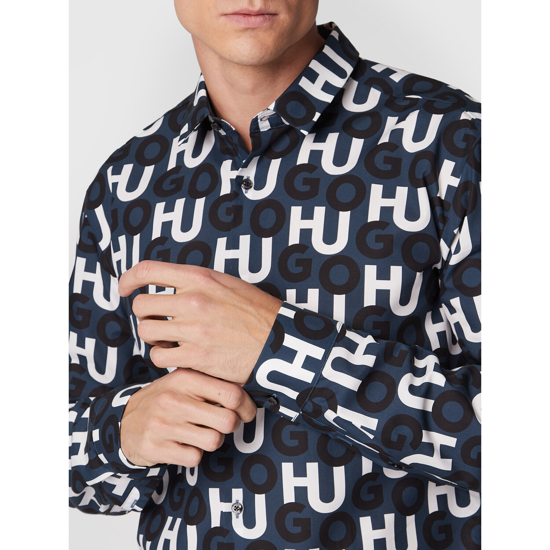 Hugo Риза Ero3-W 50478547 Син Extra Slim Fit - Pepit.bg