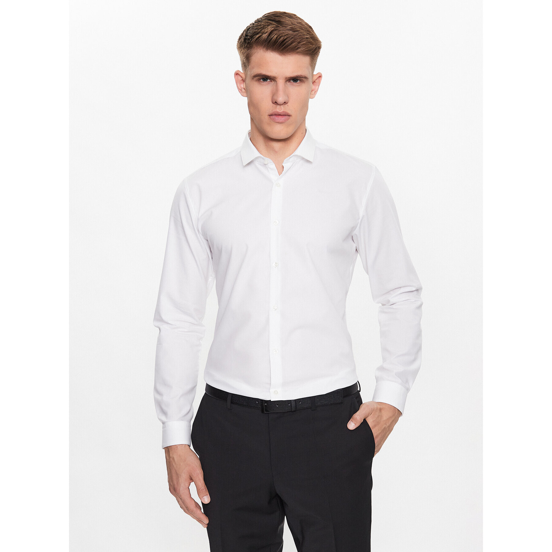 Hugo Риза Erondo 50389769 Бял Extra Slim Fit - Pepit.bg