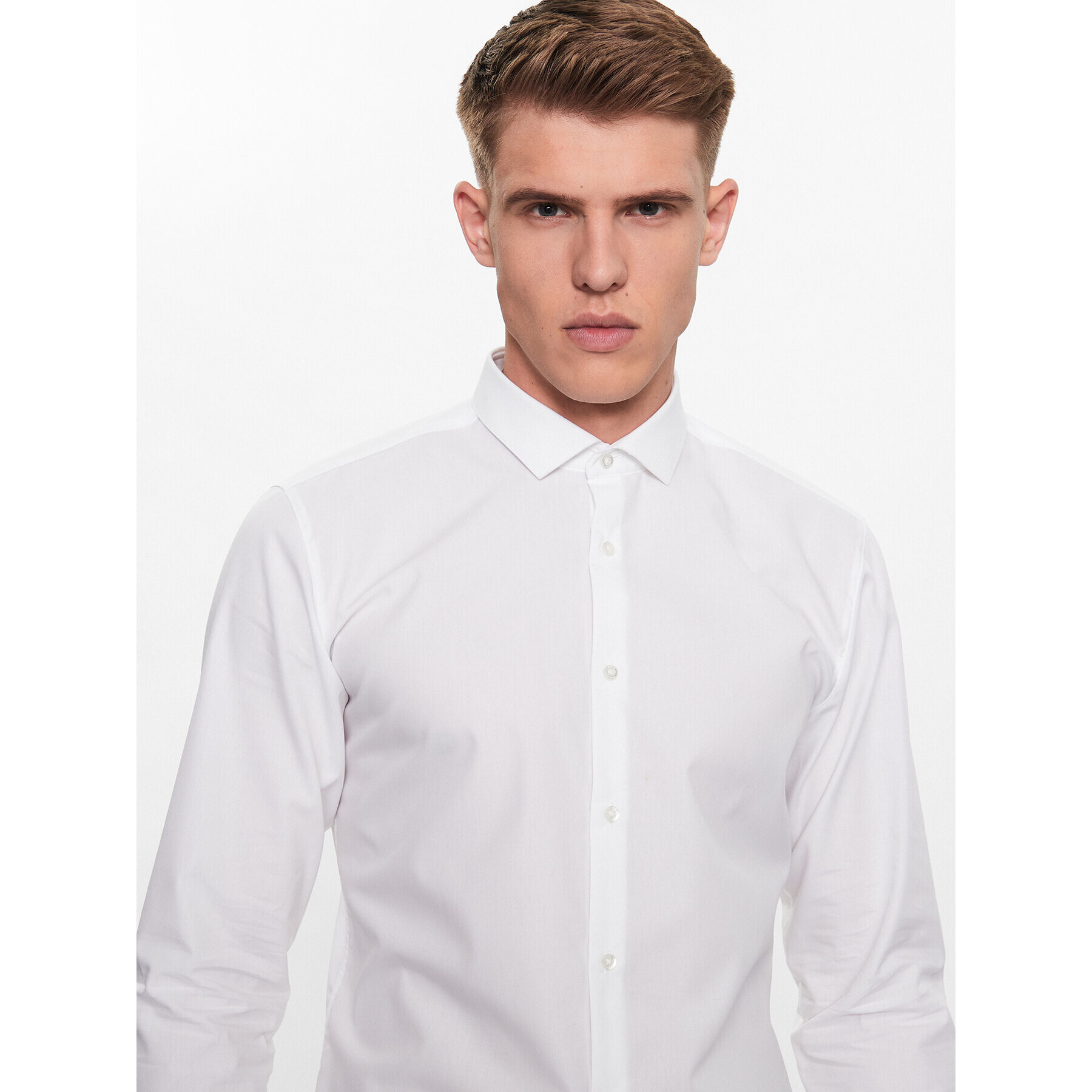 Hugo Риза Erondo 50389769 Бял Extra Slim Fit - Pepit.bg