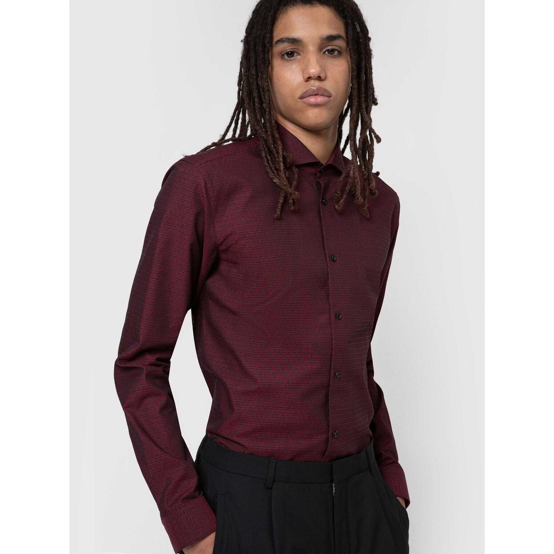 Hugo Риза Erriko 50443546 Бордо Extra Slim Fit - Pepit.bg