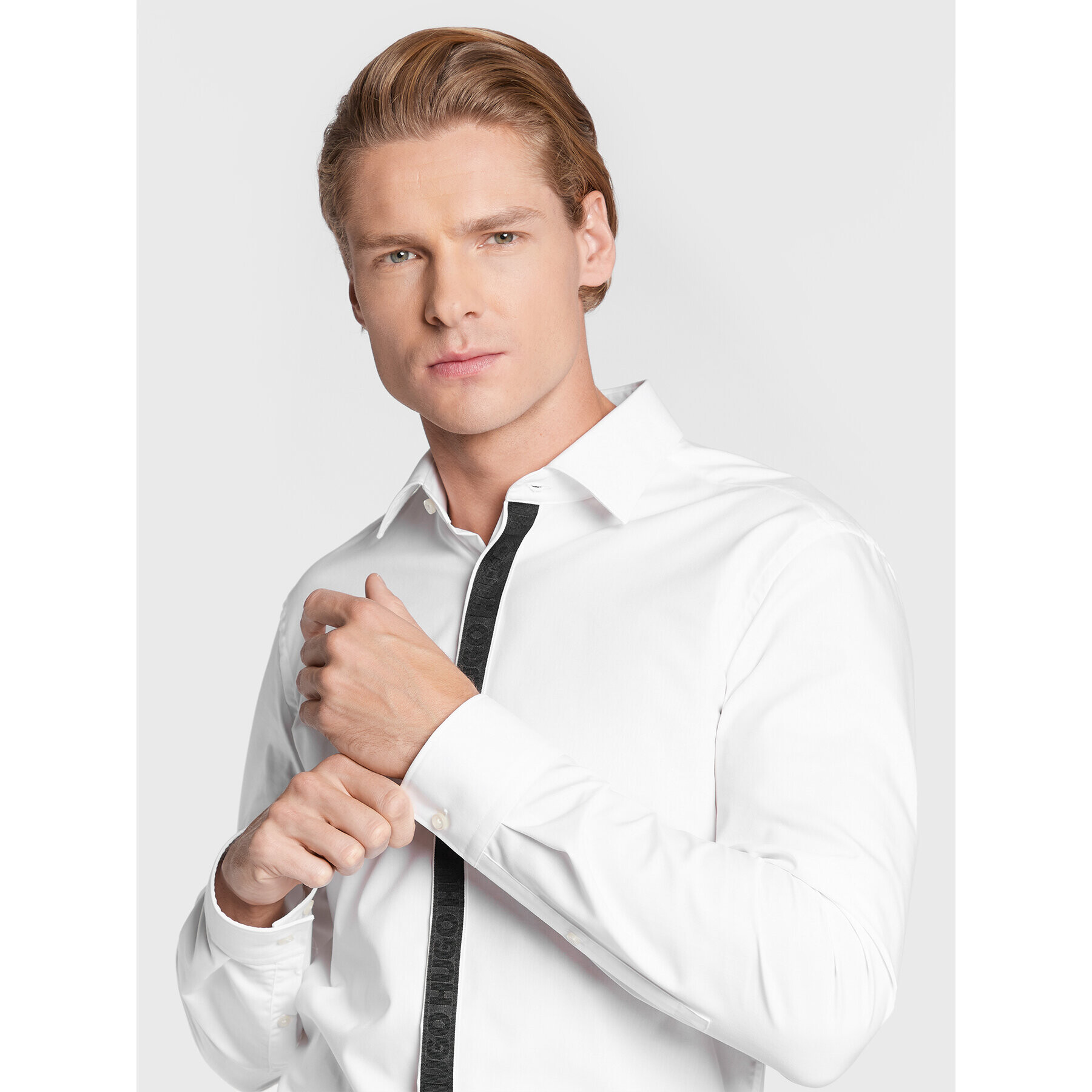 Hugo Риза Keidi 50478653 Бял Slim Fit - Pepit.bg