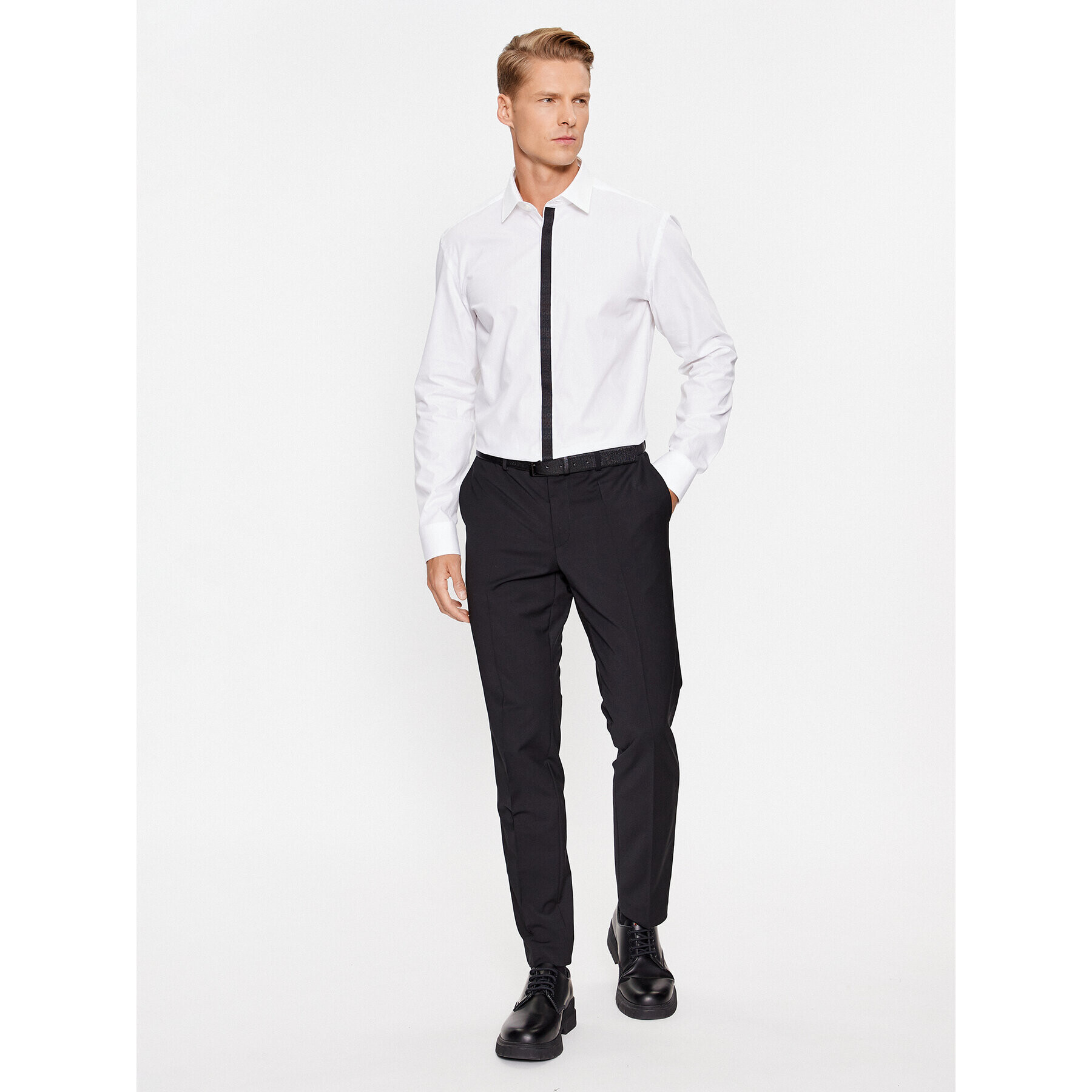 Hugo Риза Keidi 50500966 Бял Slim Fit - Pepit.bg