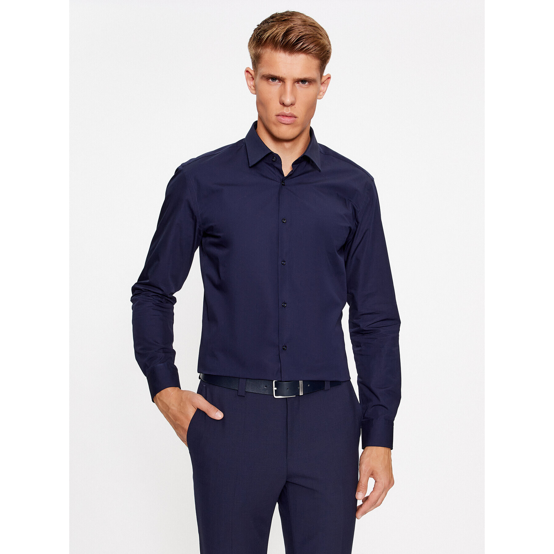 Hugo Риза Kenno 50289499 Син Slim Fit - Pepit.bg