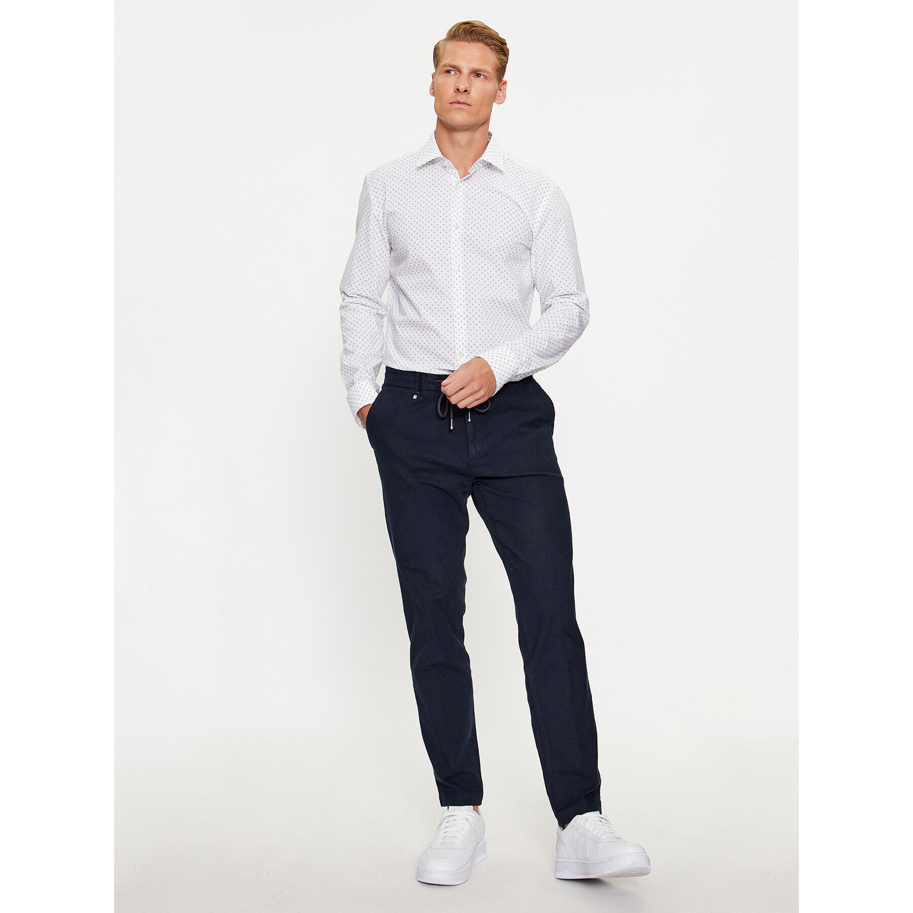 Hugo Риза Kenno 50495103 Бял Slim Fit - Pepit.bg