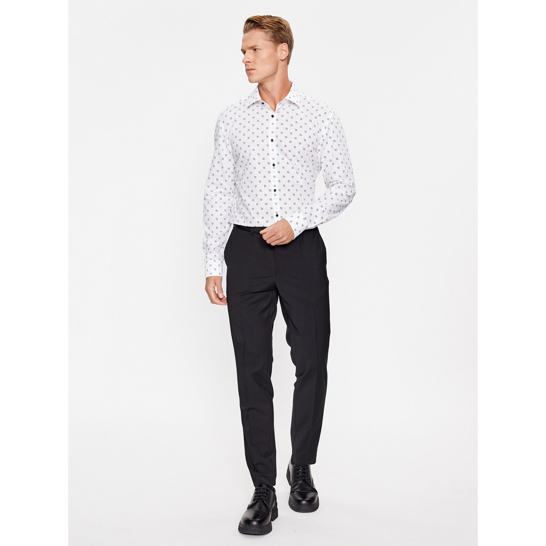 Hugo Риза Kenno 50500961 Бял Slim Fit - Pepit.bg