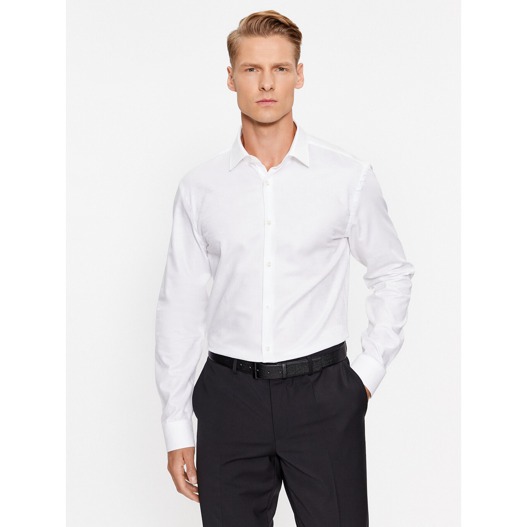 Hugo Риза Kenno 50500965 Бял Slim Fit - Pepit.bg