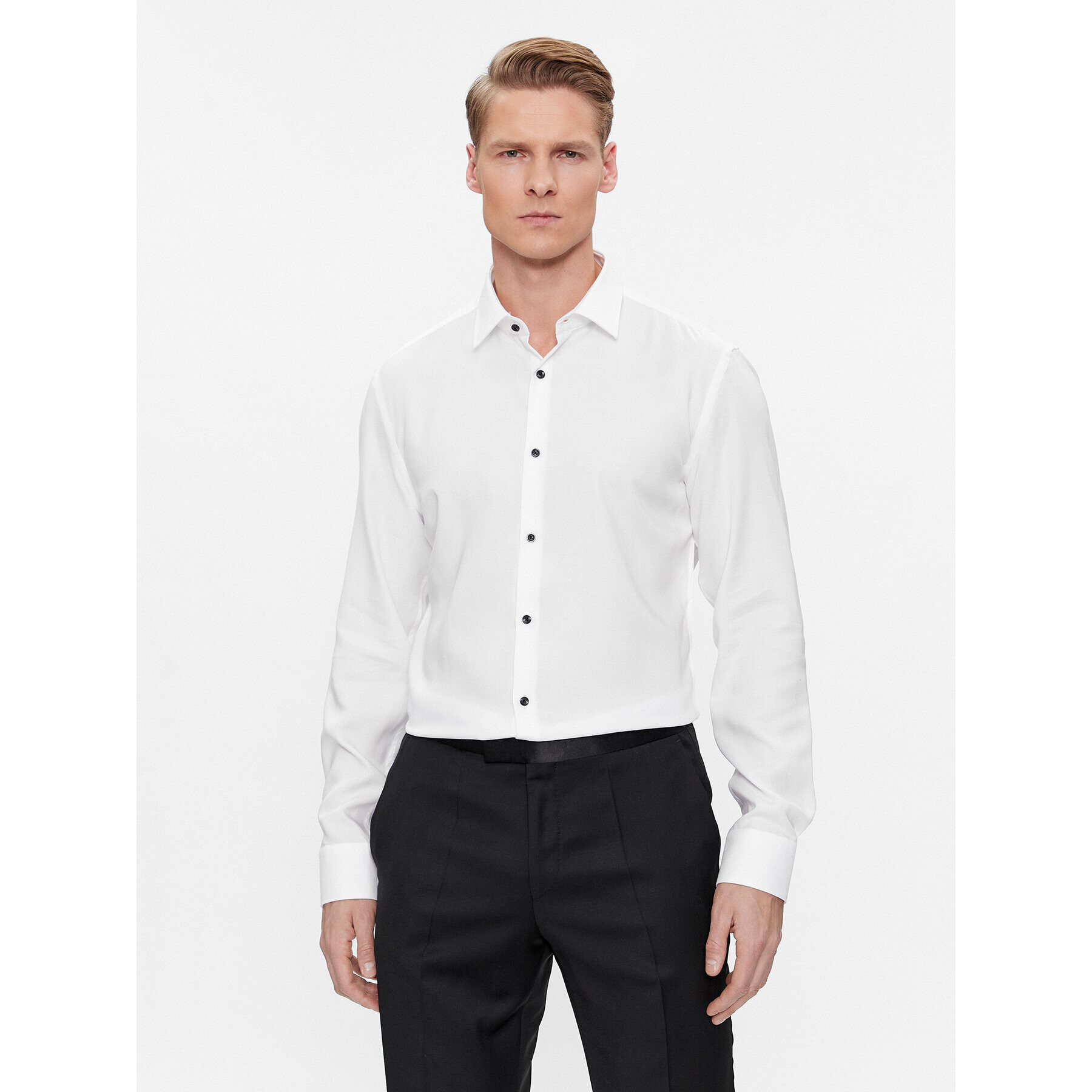 Hugo Риза Kenno 50500998 Бял Slim Fit - Pepit.bg