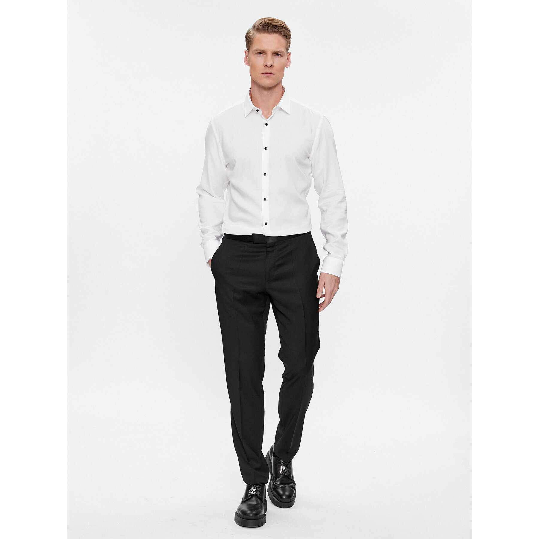 Hugo Риза Kenno 50500998 Бял Slim Fit - Pepit.bg