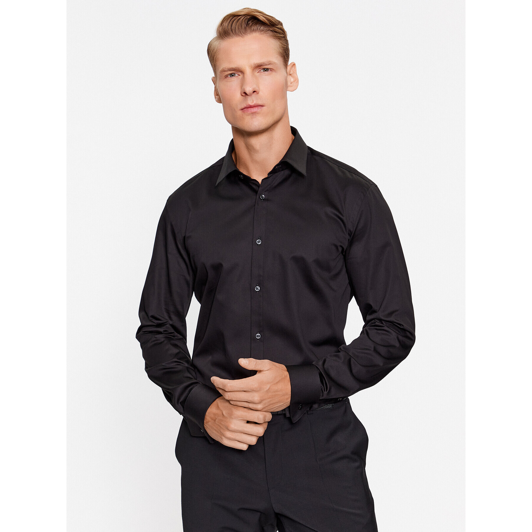 Hugo Риза King 50500956 Черен Slim Fit - Pepit.bg