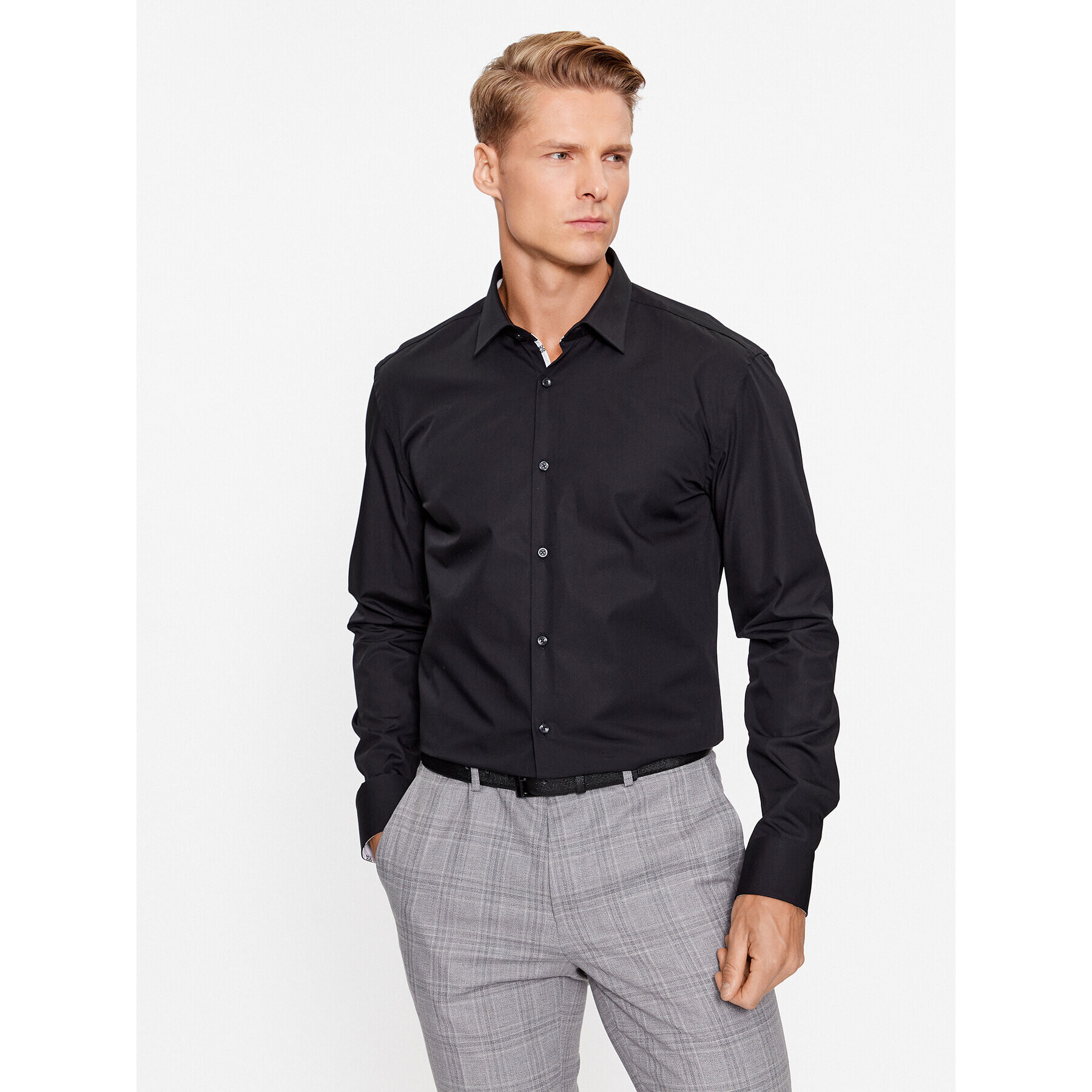 Hugo Риза Koey 50500217 Черен Slim Fit - Pepit.bg