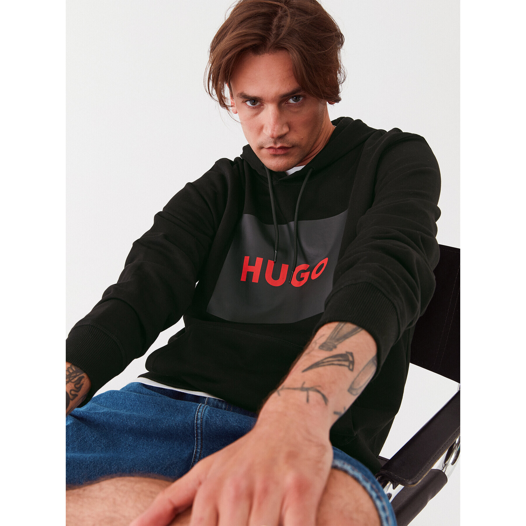 Hugo Суитшърт 50473168 Черен Regular Fit - Pepit.bg