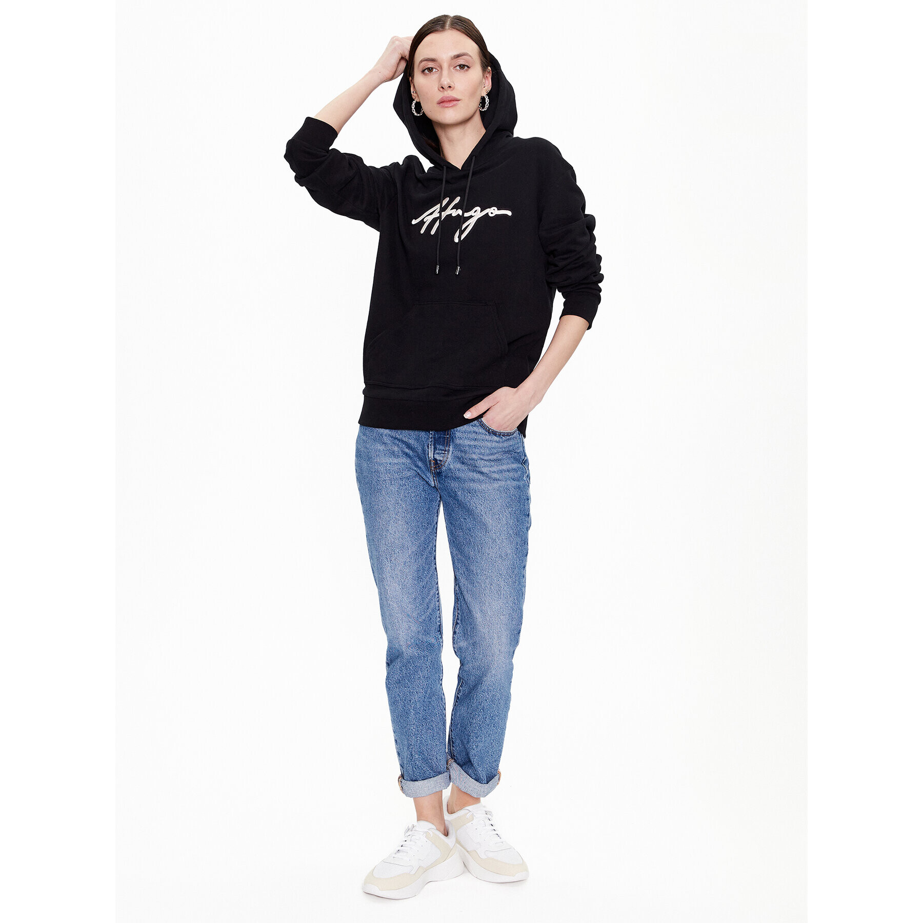 Hugo Суитшърт 50478218 Черен Regular Fit - Pepit.bg