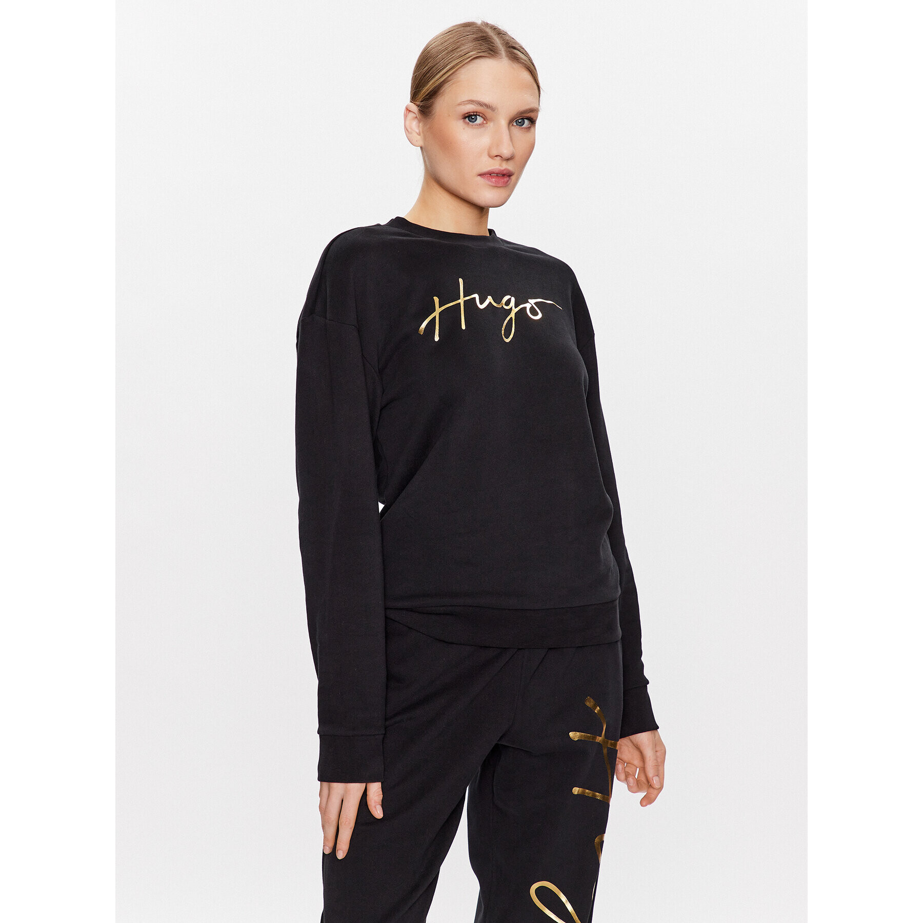 Hugo Суитшърт 50484666 Черен Regular Fit - Pepit.bg