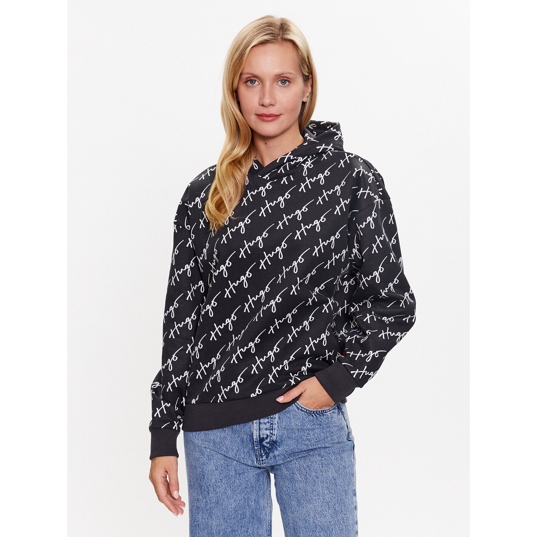 Hugo Суитшърт Relaxed Hoodie 2 50489131 Черен Regular Fit - Pepit.bg