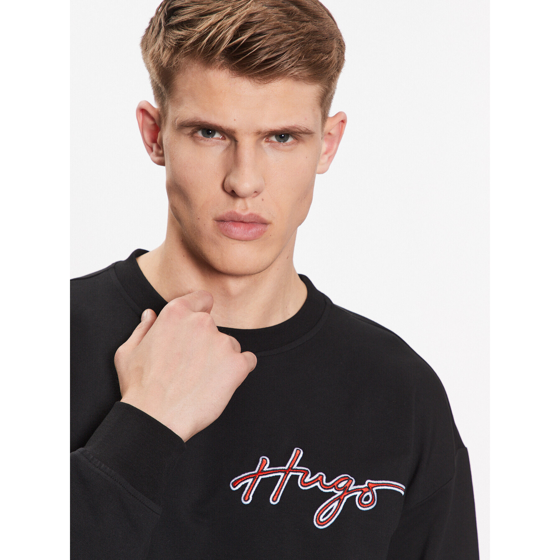 Hugo Суитшърт Varsity 50490313 Черен Relaxed Fit - Pepit.bg