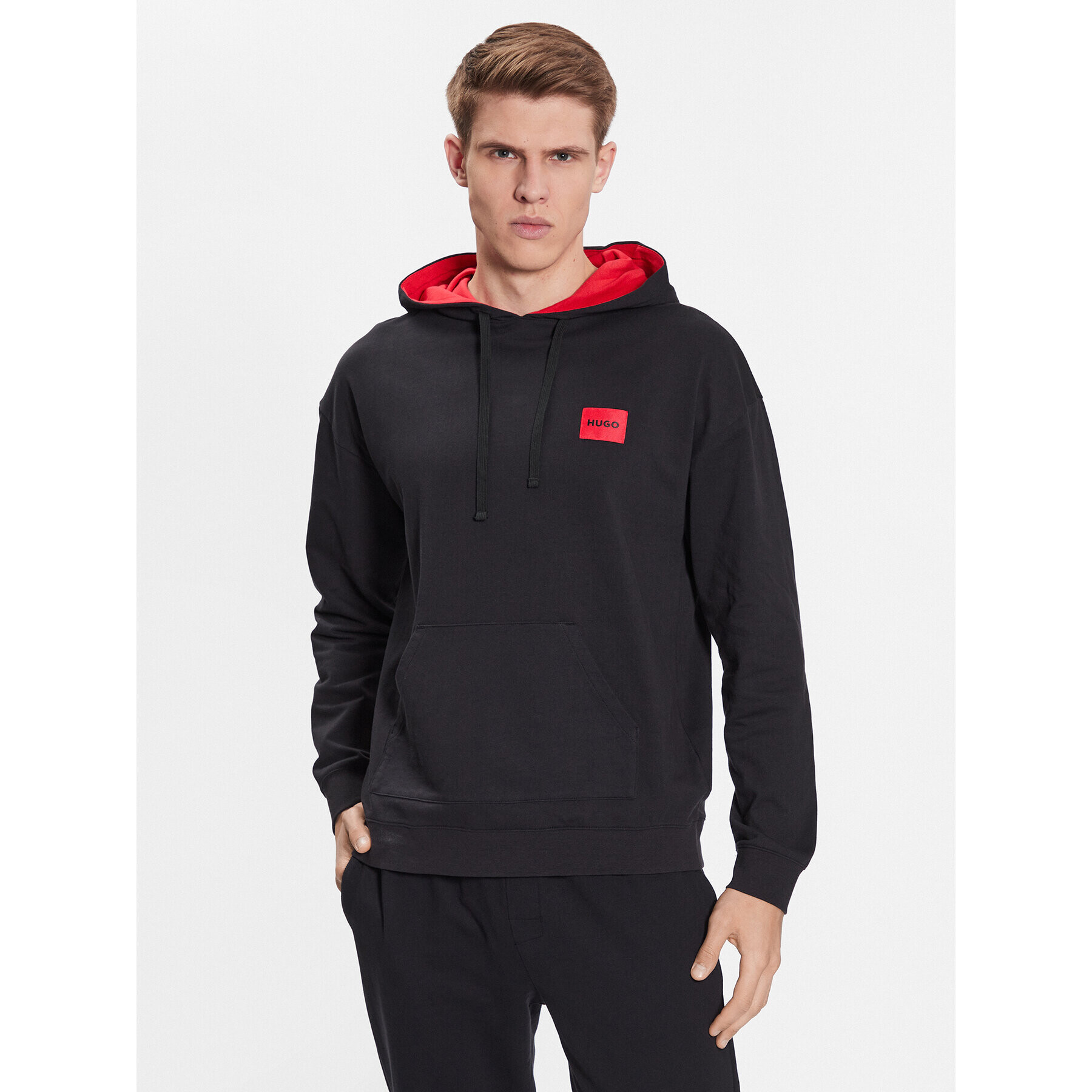 Hugo Суитшърт Cut Logo Hoodie 50490276 Черен Relaxed Fit - Pepit.bg