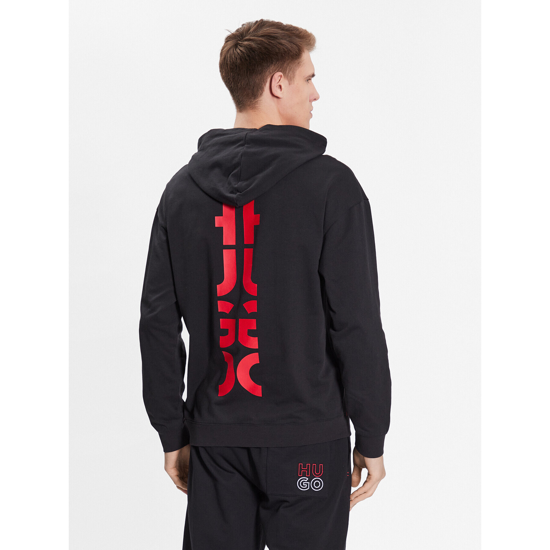 Hugo Суитшърт Cut Logo Hoodie 50490276 Черен Relaxed Fit - Pepit.bg