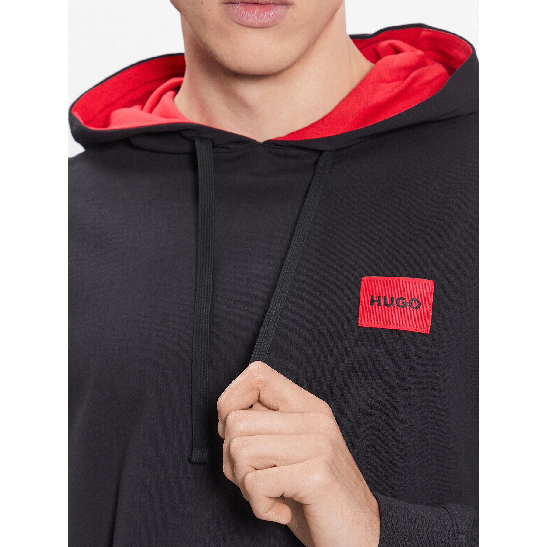 Hugo Суитшърт Cut Logo Hoodie 50490276 Черен Relaxed Fit - Pepit.bg