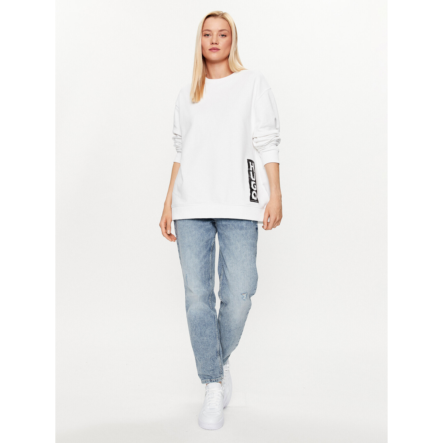 Hugo Суитшърт Deroxane 50492807 Бял Oversize - Pepit.bg
