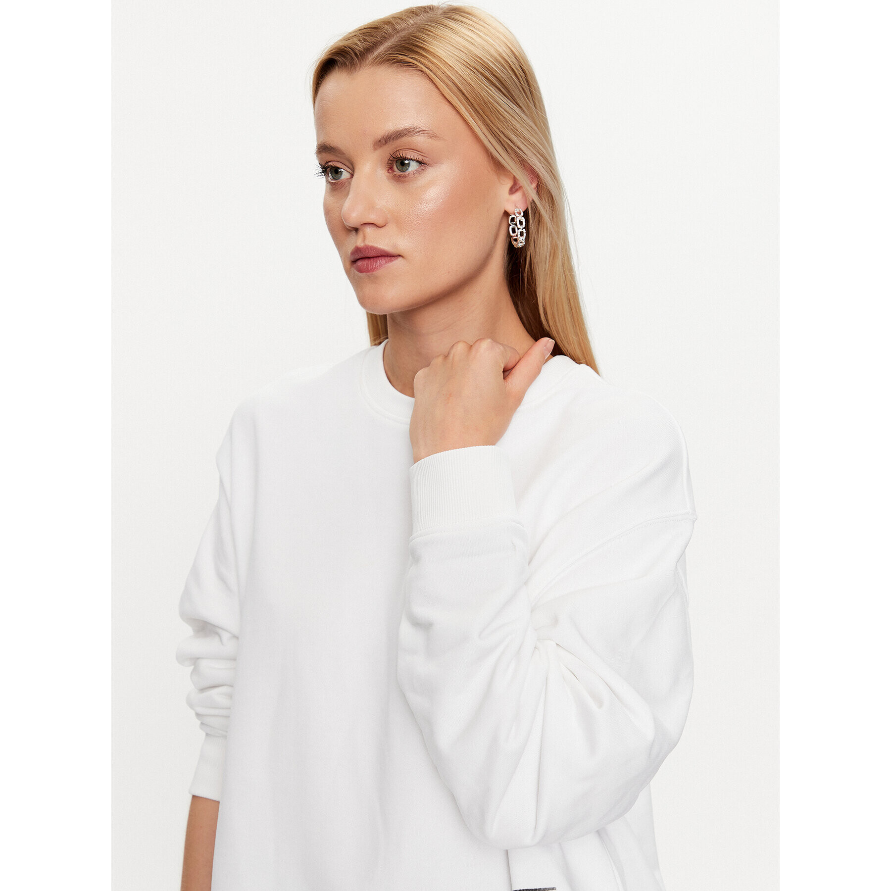 Hugo Суитшърт Deroxane 50492807 Бял Oversize - Pepit.bg
