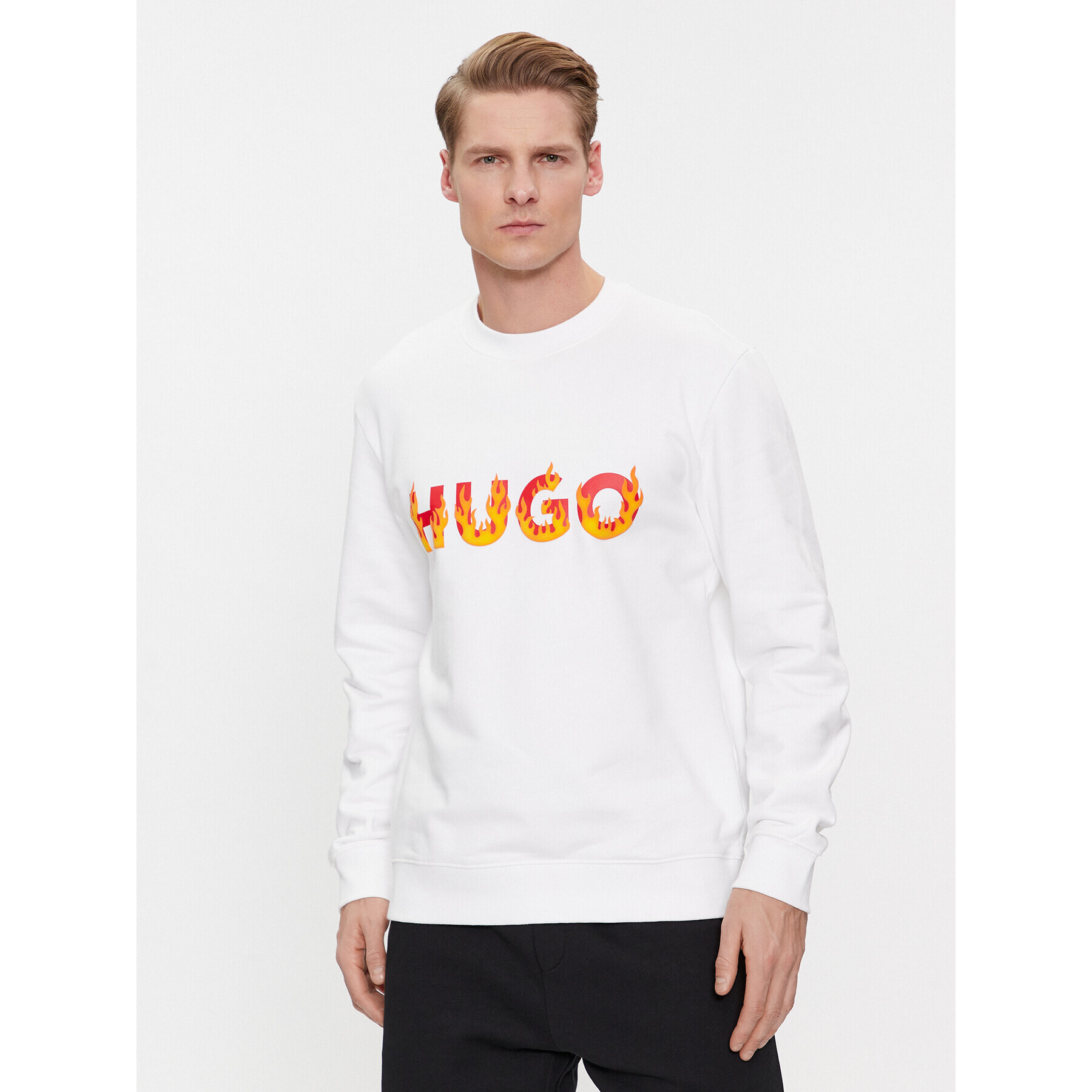 Hugo Суитшърт Ditmo 50504813 Бял Regular Fit - Pepit.bg