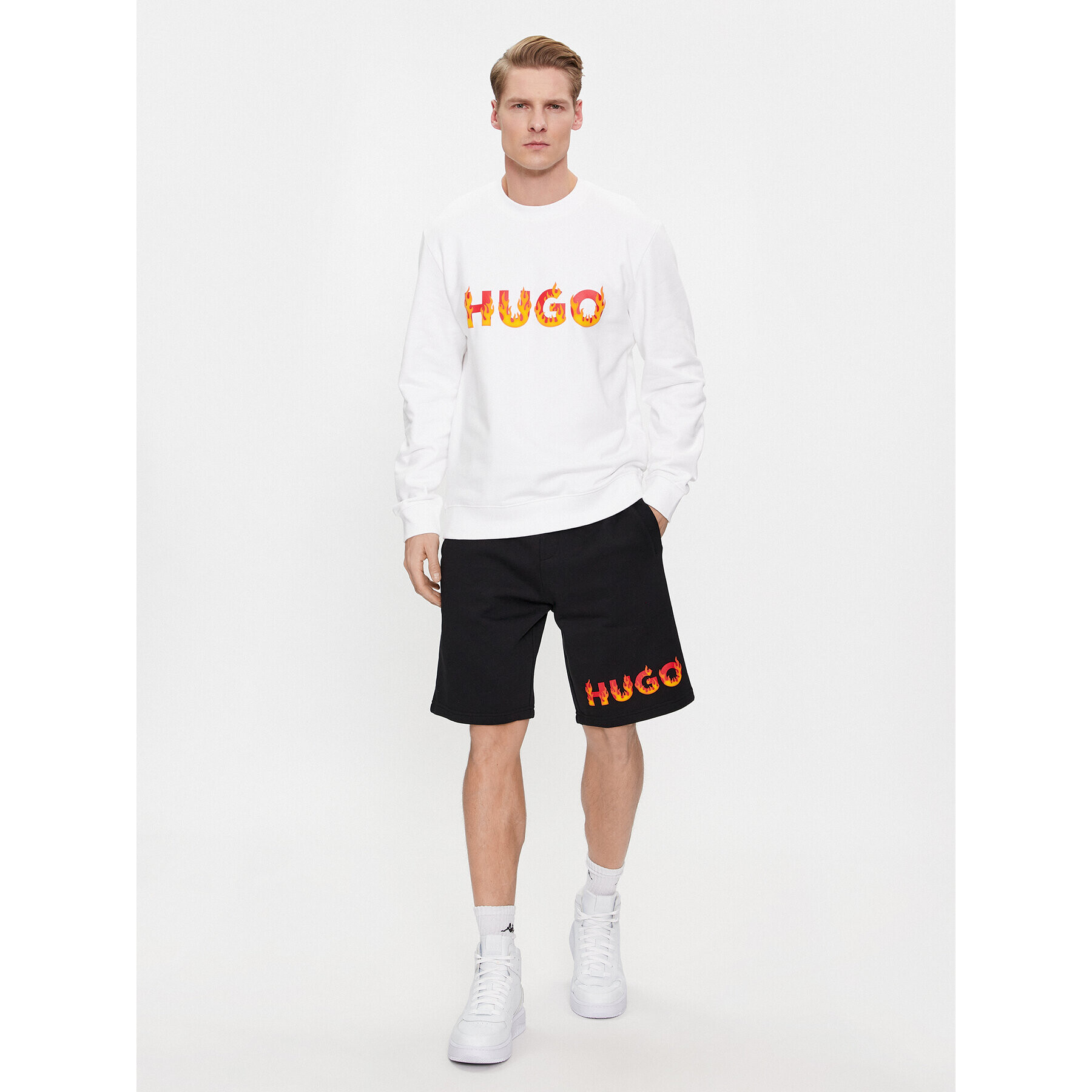 Hugo Суитшърт Ditmo 50504813 Бял Regular Fit - Pepit.bg