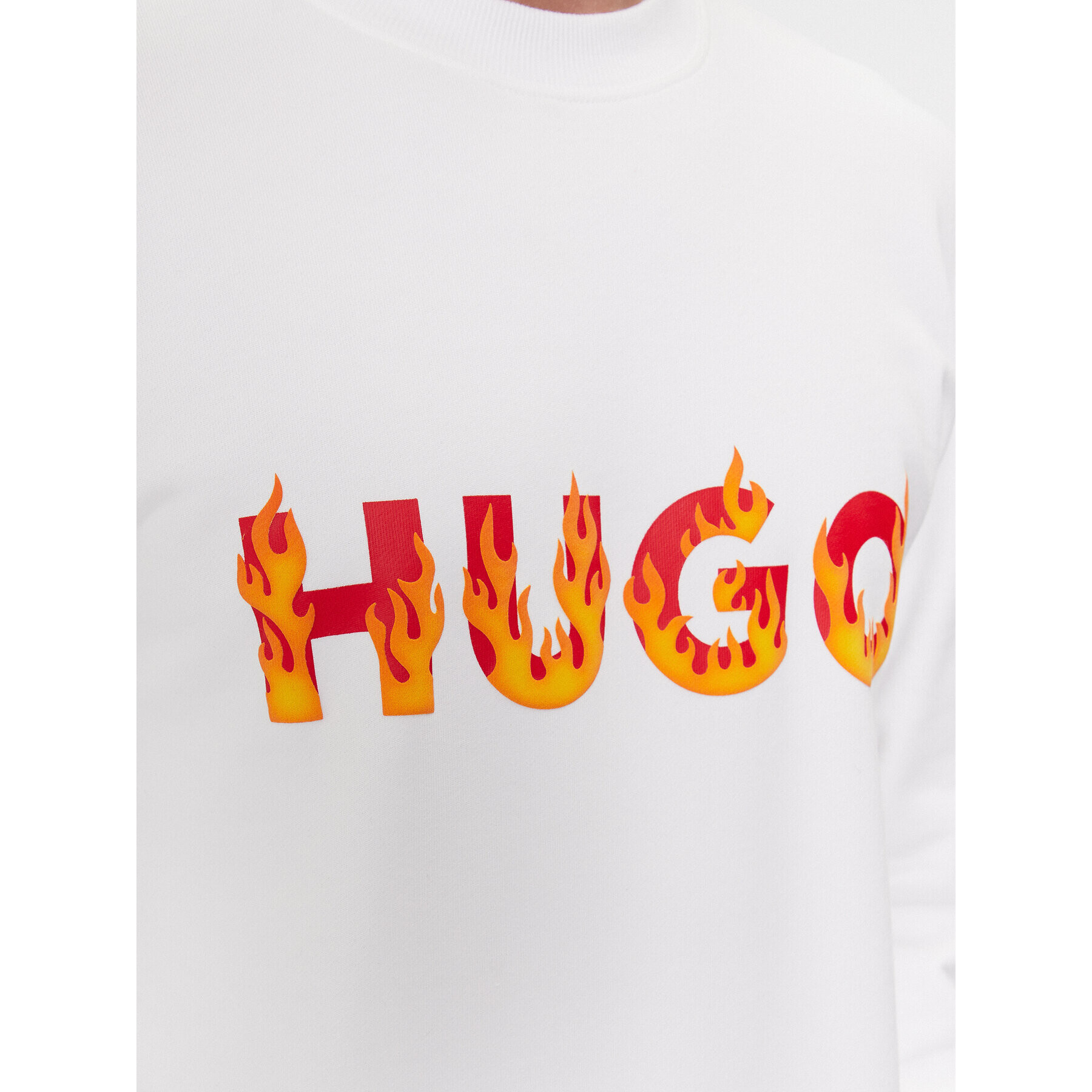 Hugo Суитшърт Ditmo 50504813 Бял Regular Fit - Pepit.bg