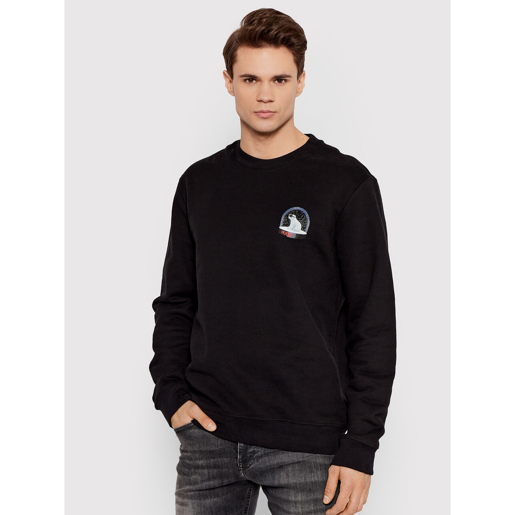 Hugo Суитшърт Dolarbear 50463215 Черен Relaxed Fit - Pepit.bg