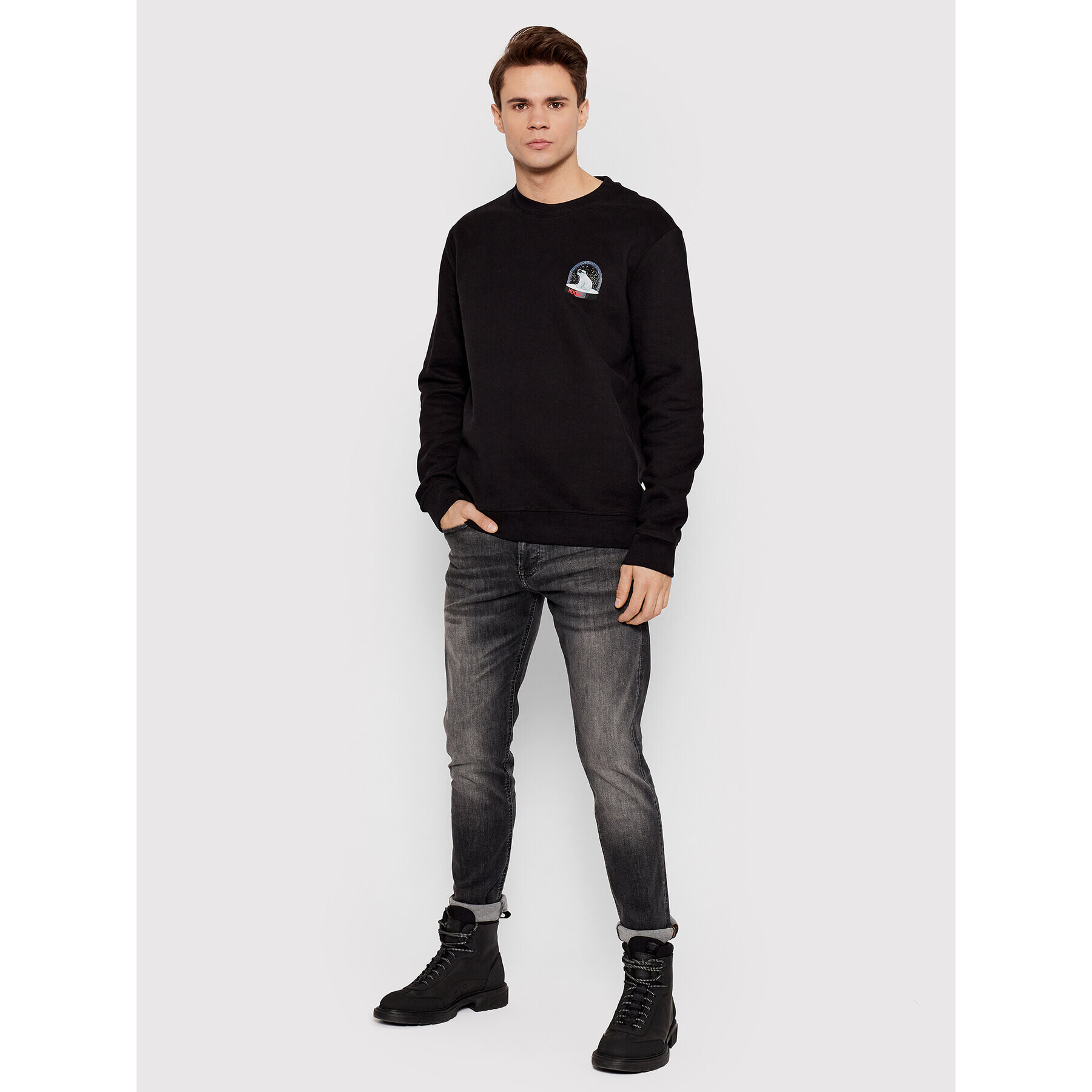 Hugo Суитшърт Dolarbear 50463215 Черен Relaxed Fit - Pepit.bg